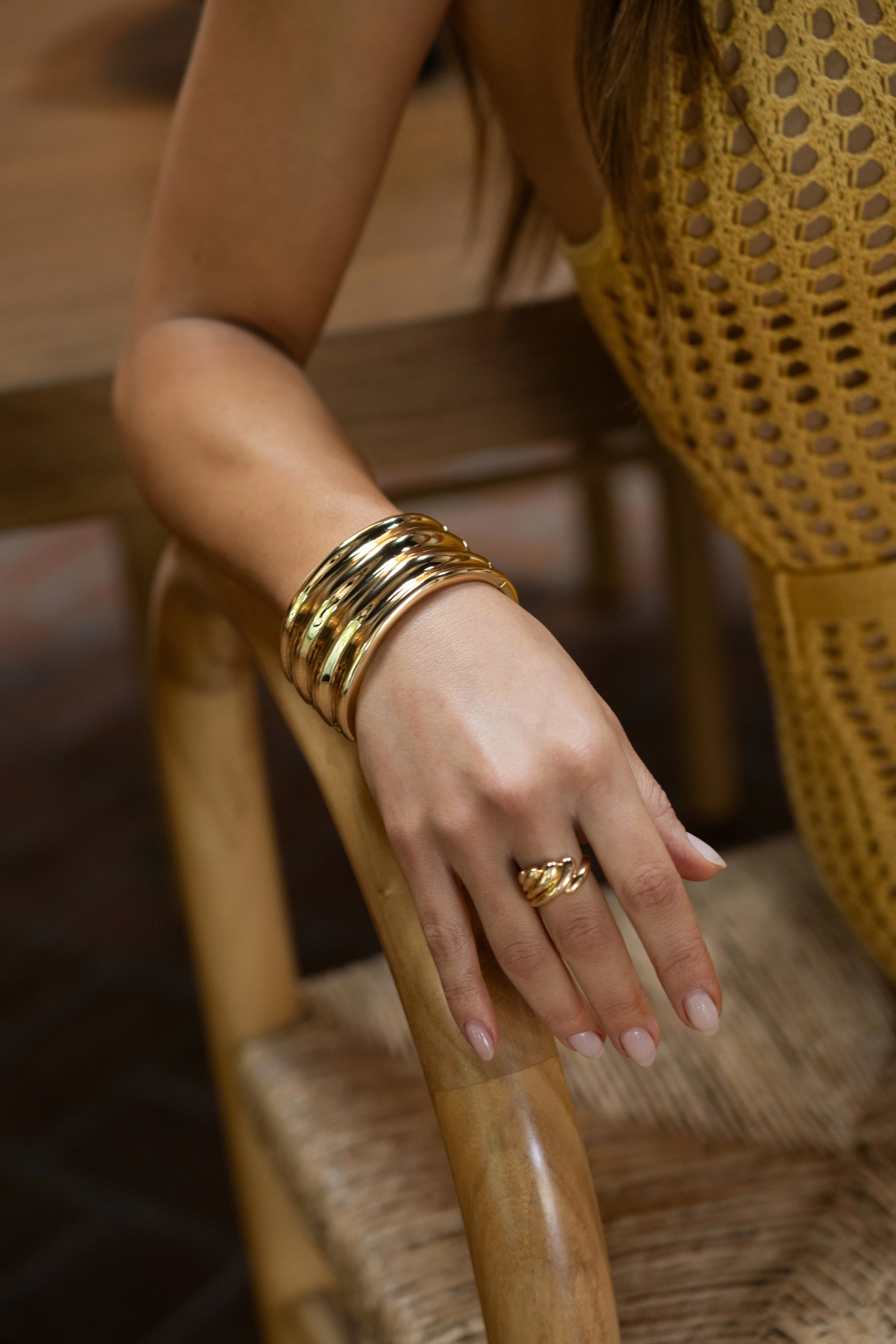 Gold Noa Hinge Bracelet sold by JLUXLABEL