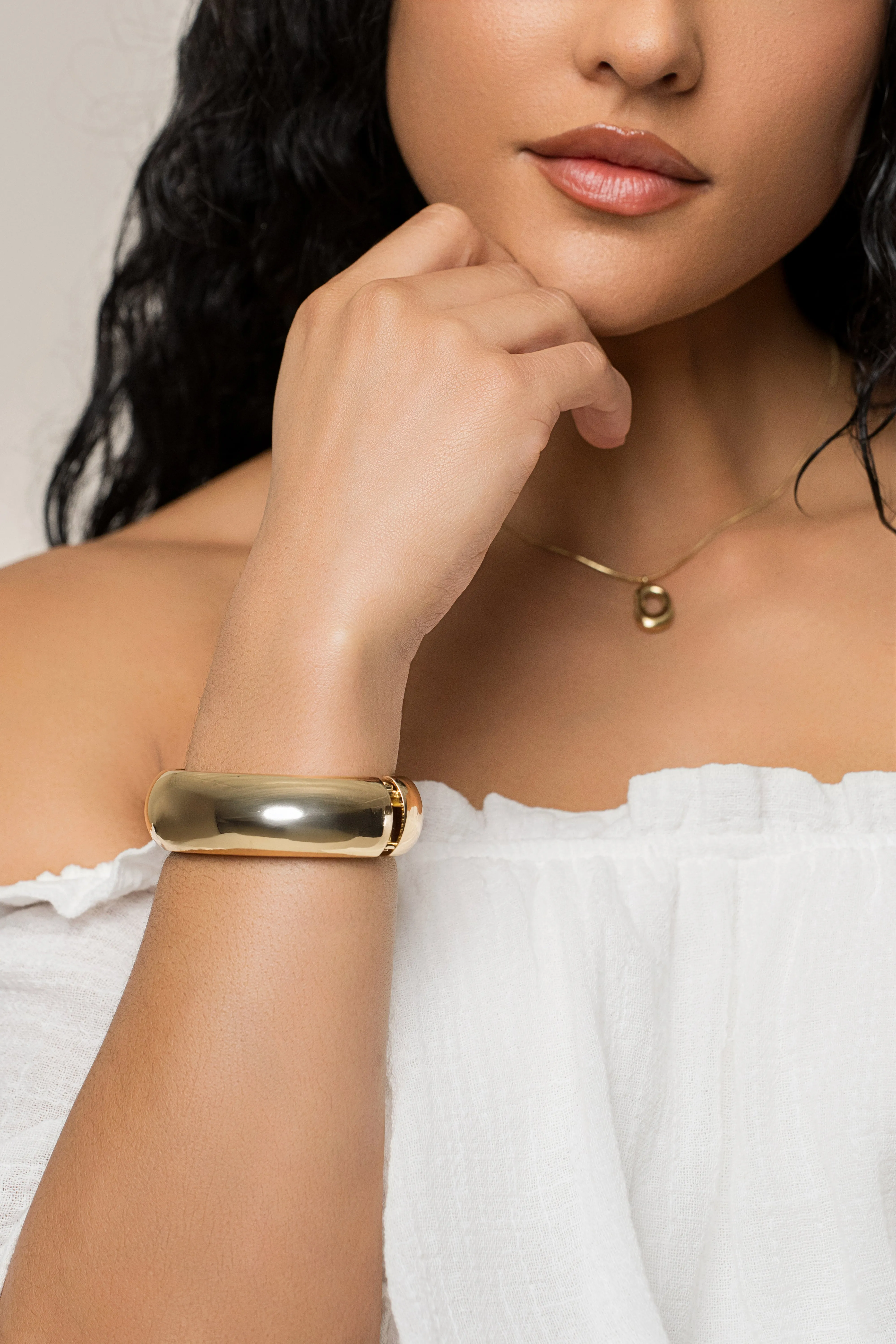 Gold Brina Hinge Bracelet sold by JLUXLABEL product image thumbnail 4