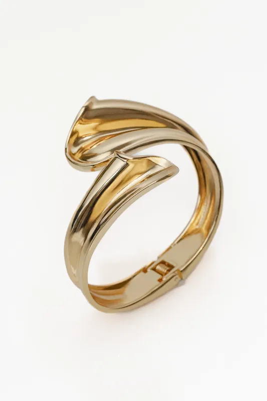 Gold Lavo Hinge Bracelet sold by JLUXLABEL