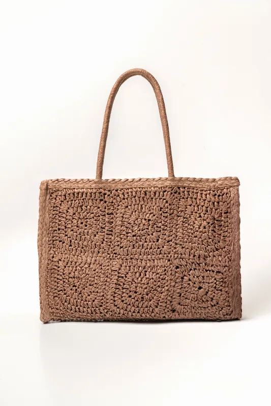 Brown Zuma Straw Tote Bag sold by JLUXLABEL