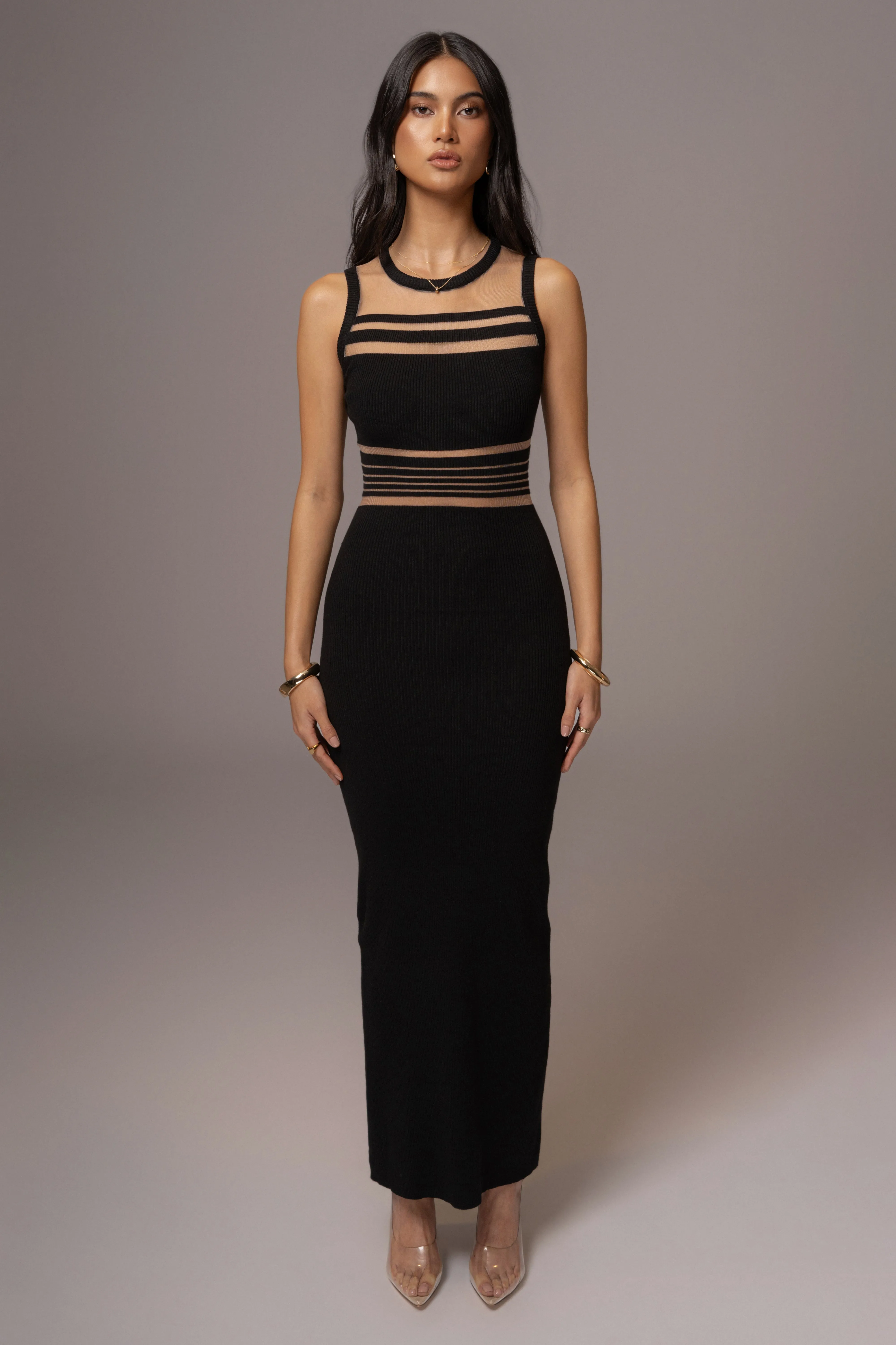 Black Jianna Striped Maxi Dress sold by JLUXLABEL