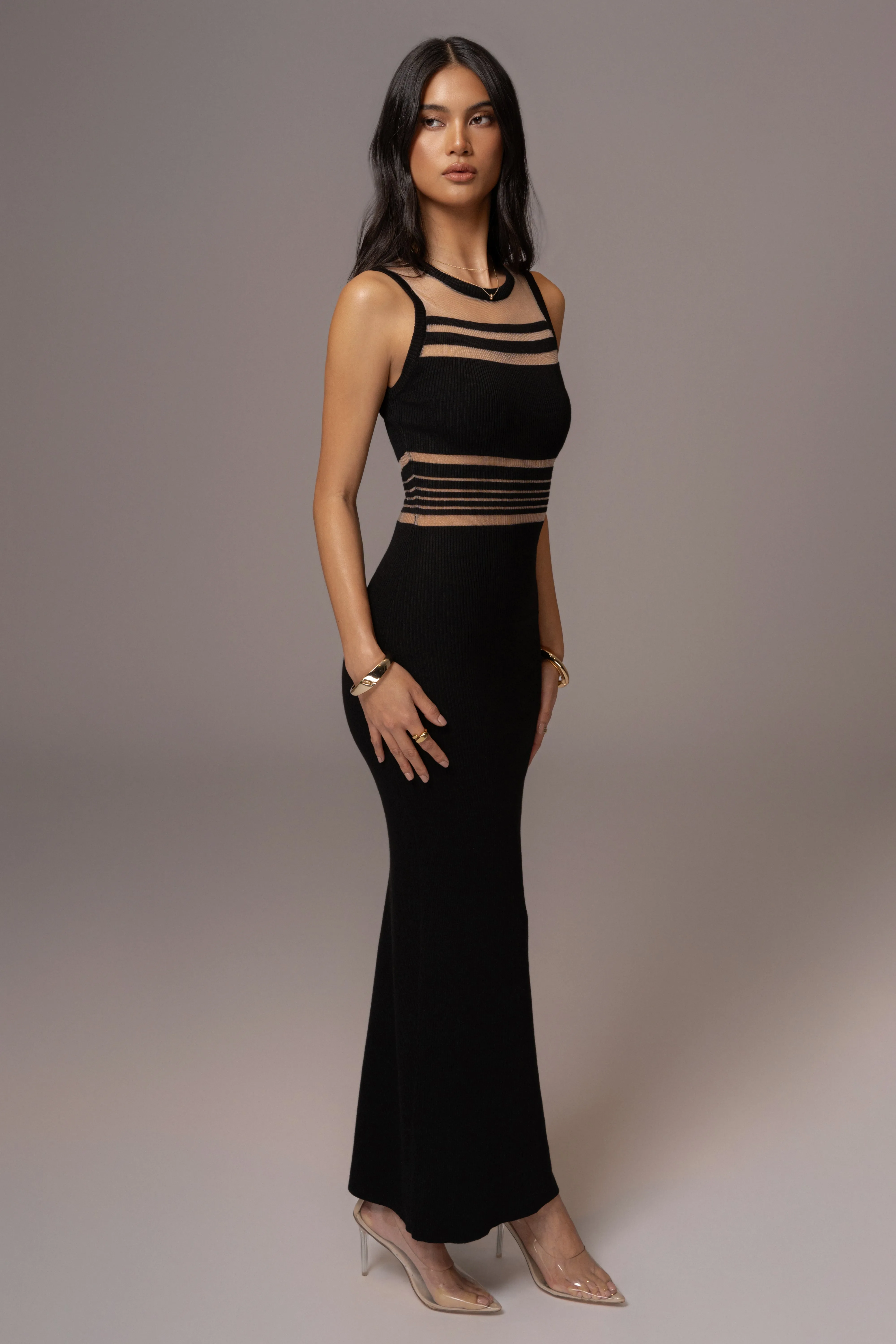 Black Jianna Striped Maxi Dress sold by JLUXLABEL product image thumbnail 5