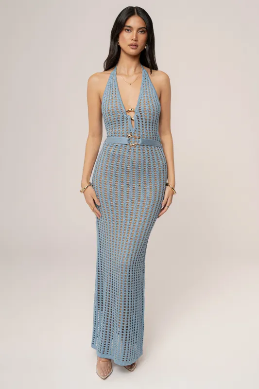Periwinkle Oceanic Dream Crochet Maxi Dress sold by JLUXLABEL