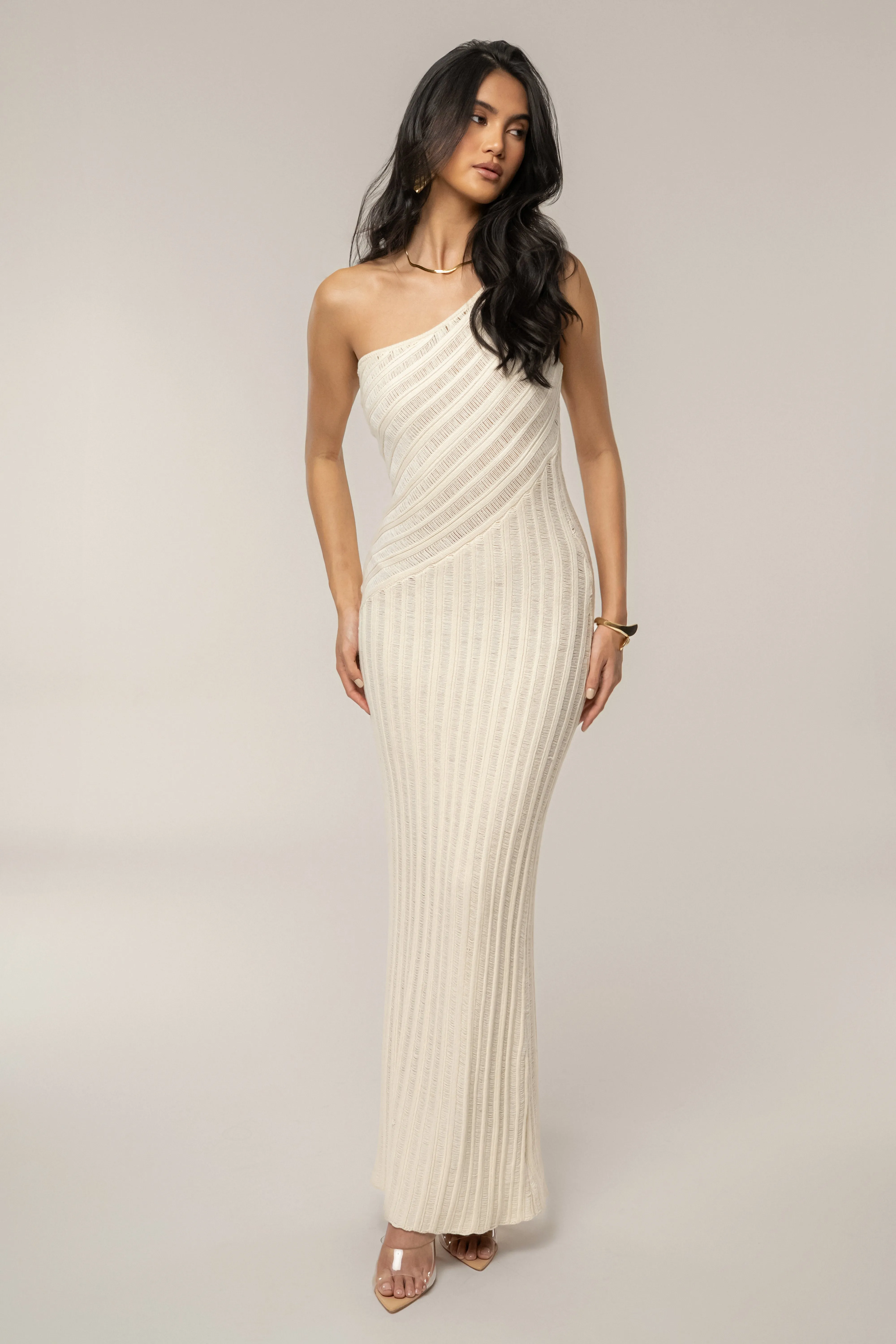 Ivory Fringe Knit Maxi Dress sold by JLUXLABEL product image thumbnail 4