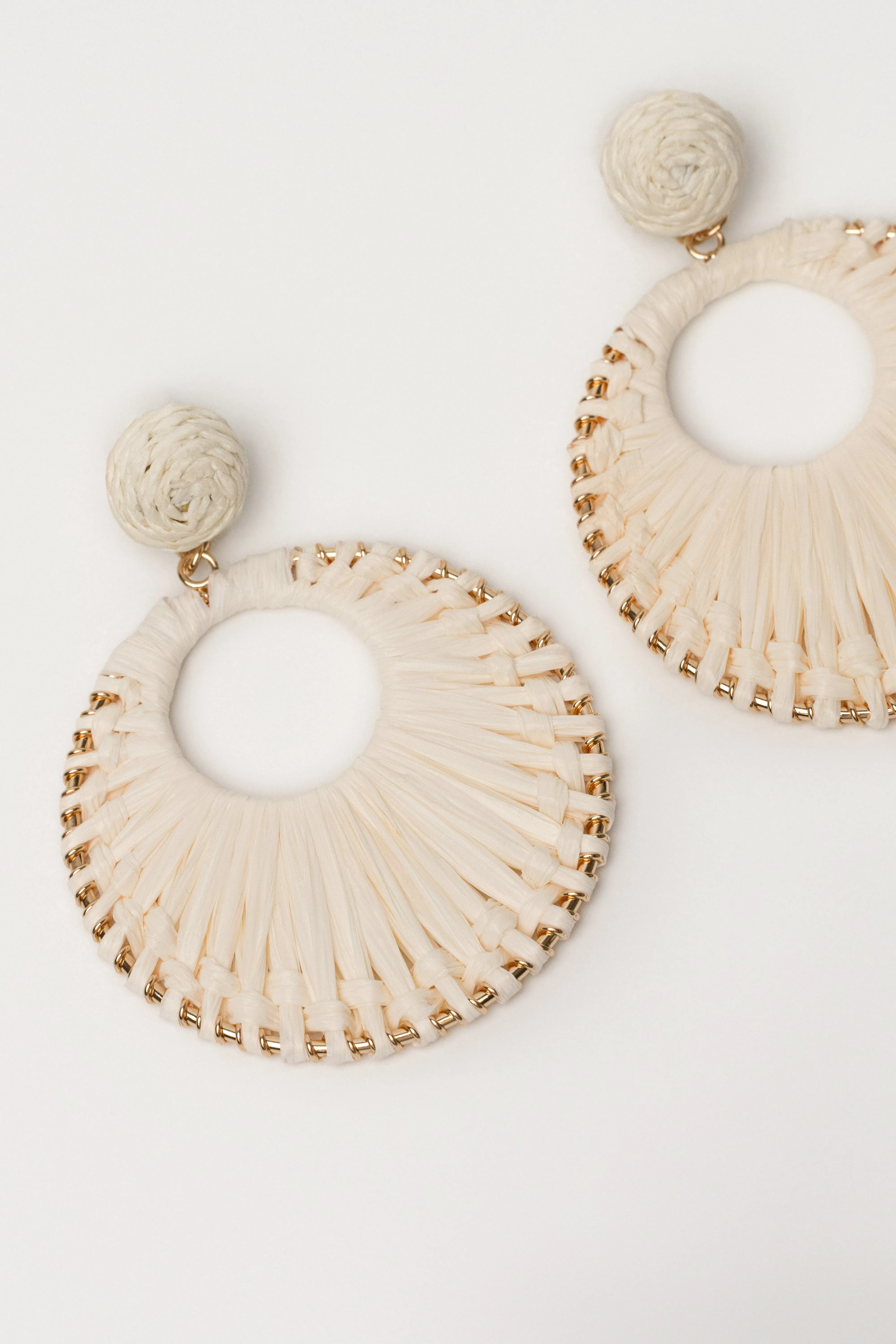 Ivory Coda Raffia Dangle Earrings sold by JLUXLABEL product image thumbnail 3