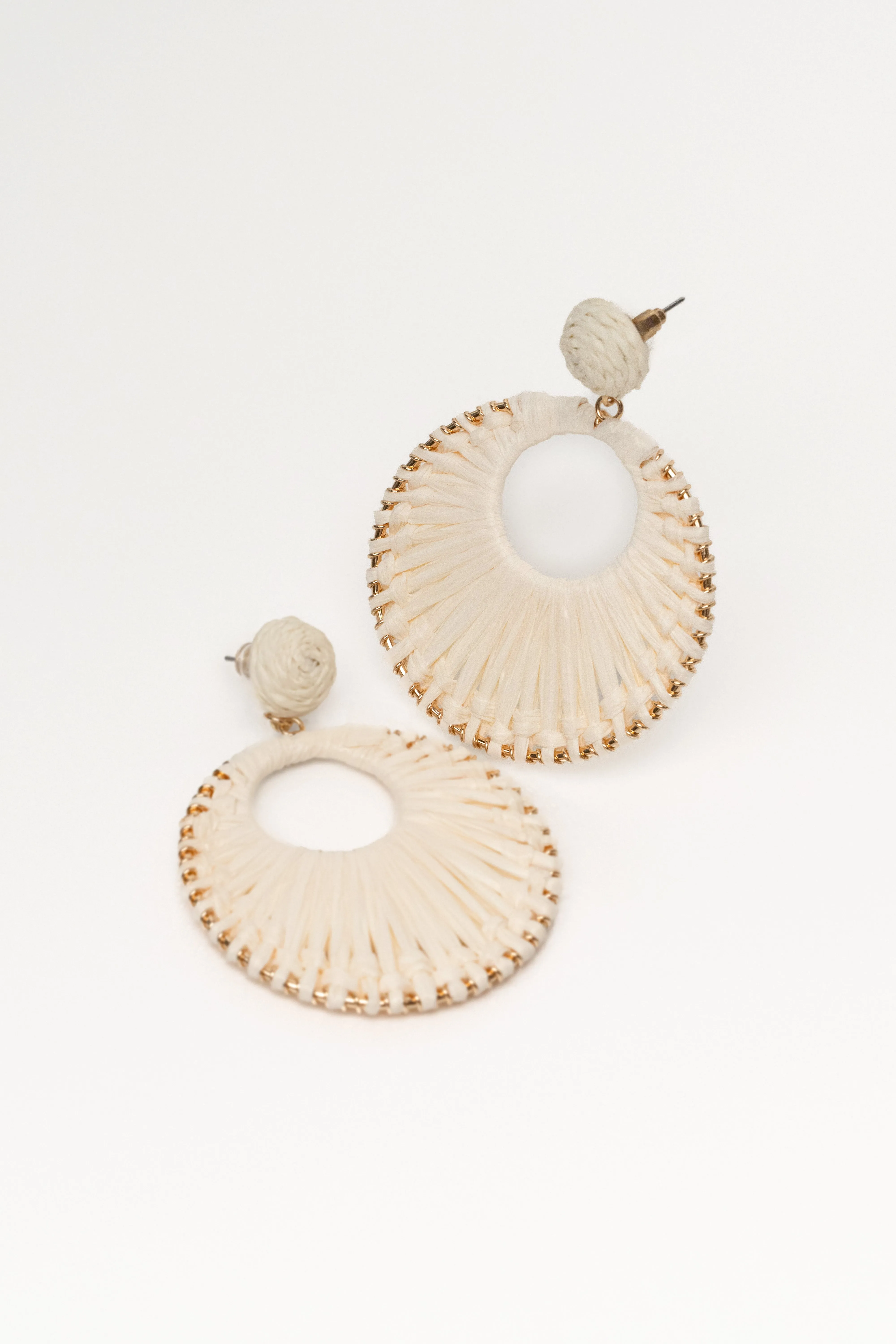 Ivory Coda Raffia Dangle Earrings sold by JLUXLABEL