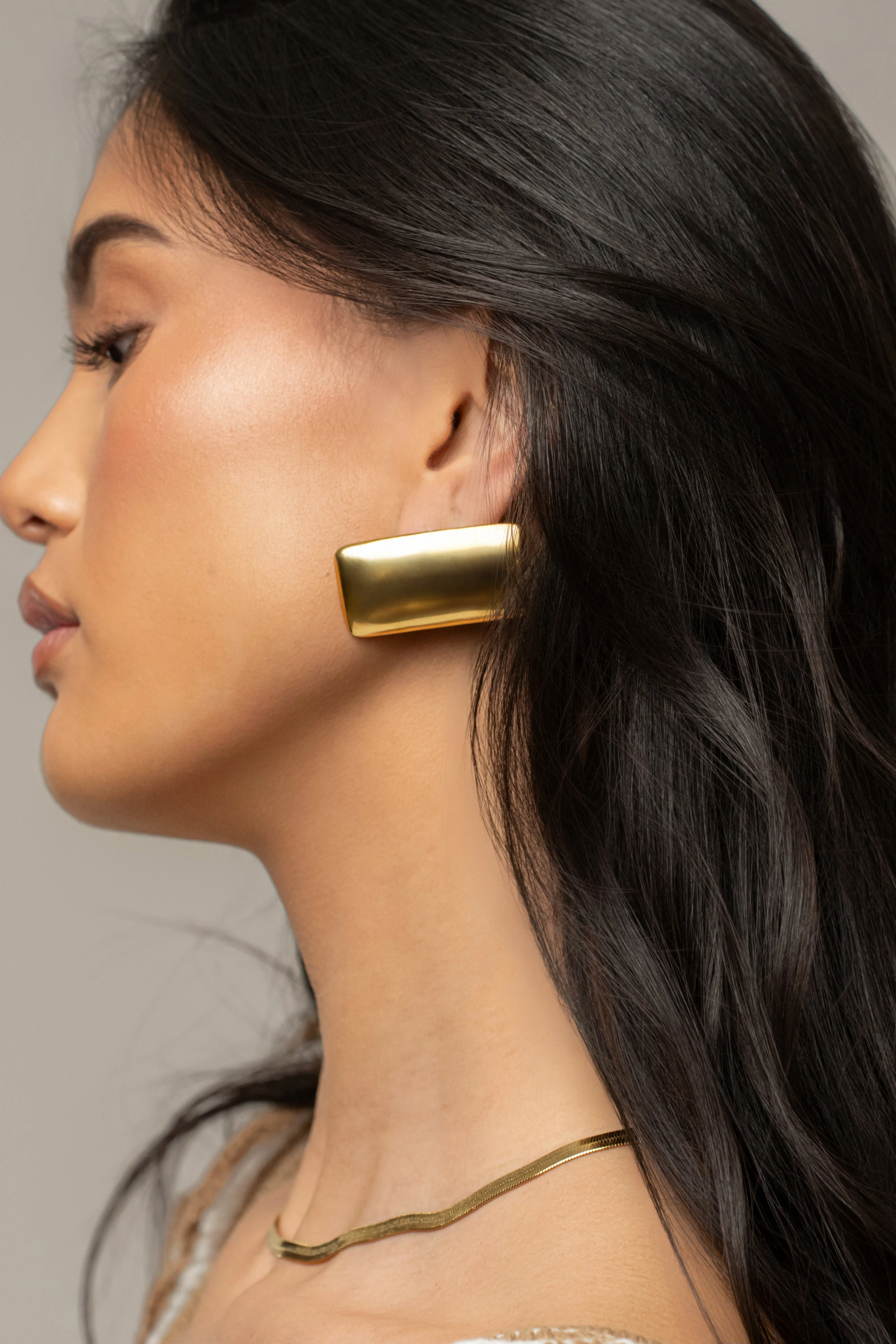 Gold Hazel Rectangle Earrings sold by JLUXLABEL product image thumbnail 2