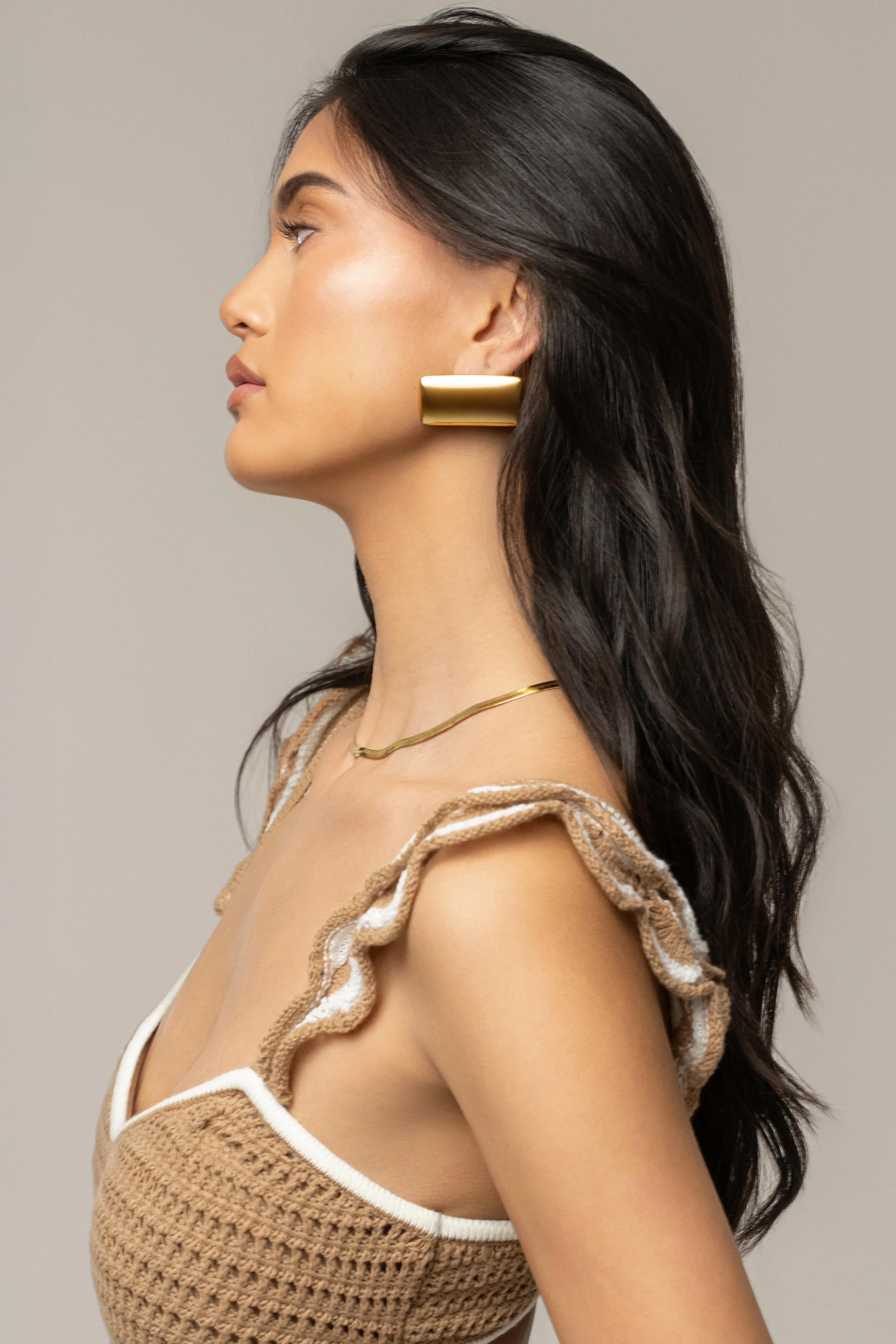 Gold Hazel Rectangle Earrings sold by JLUXLABEL product image thumbnail 3
