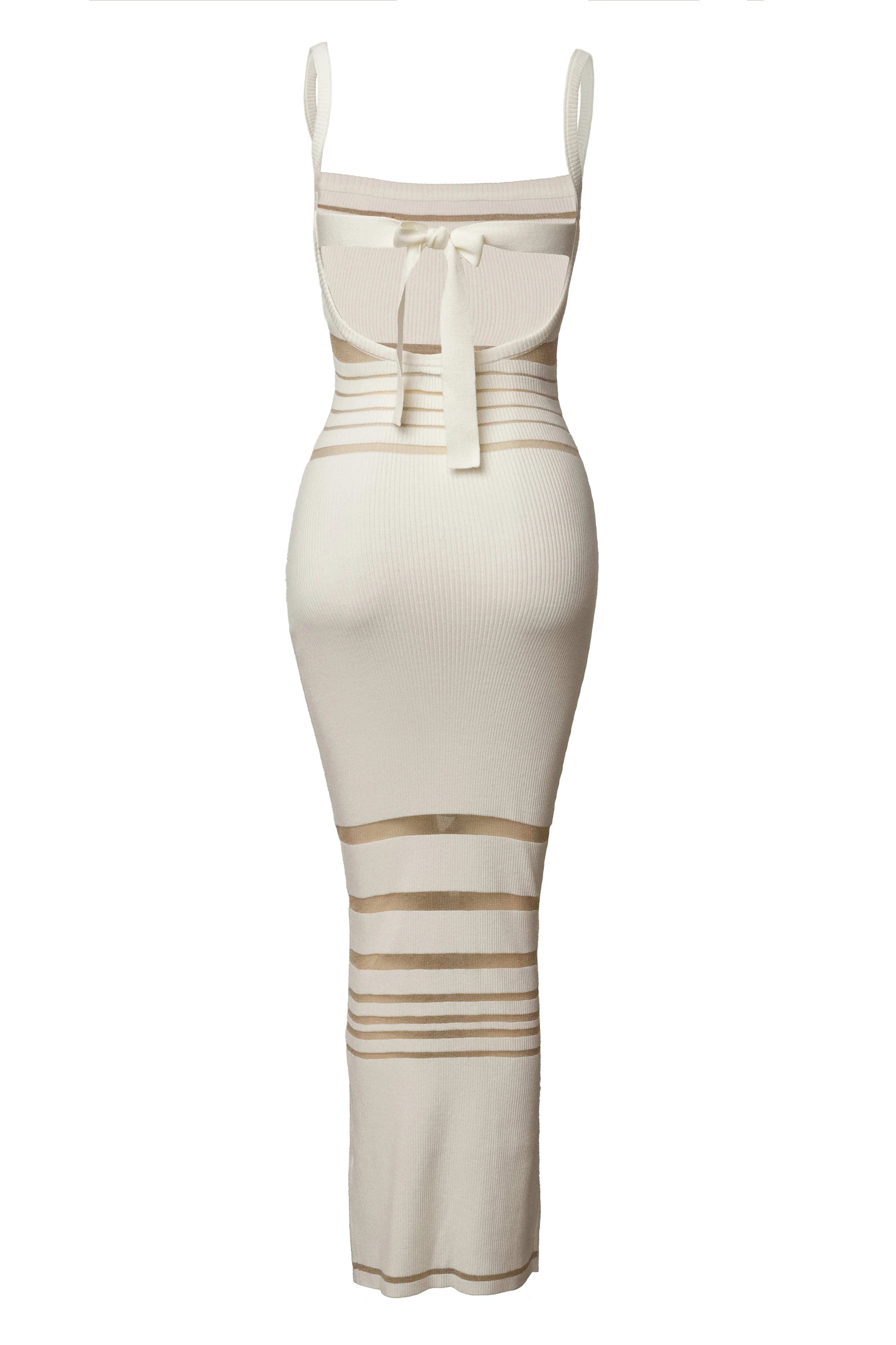 Ivory Striped Rib Knit Dress sold by JLUXLABEL product image thumbnail 2