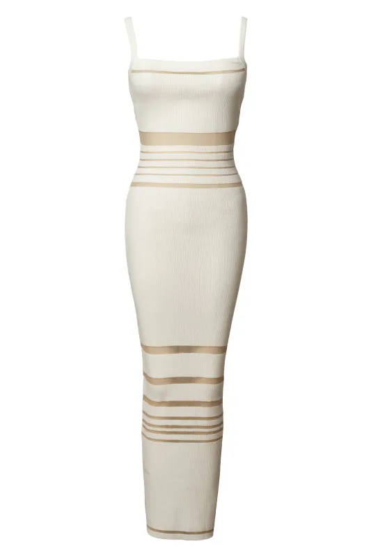 Ivory Striped Rib Knit Dress sold by JLUXLABEL