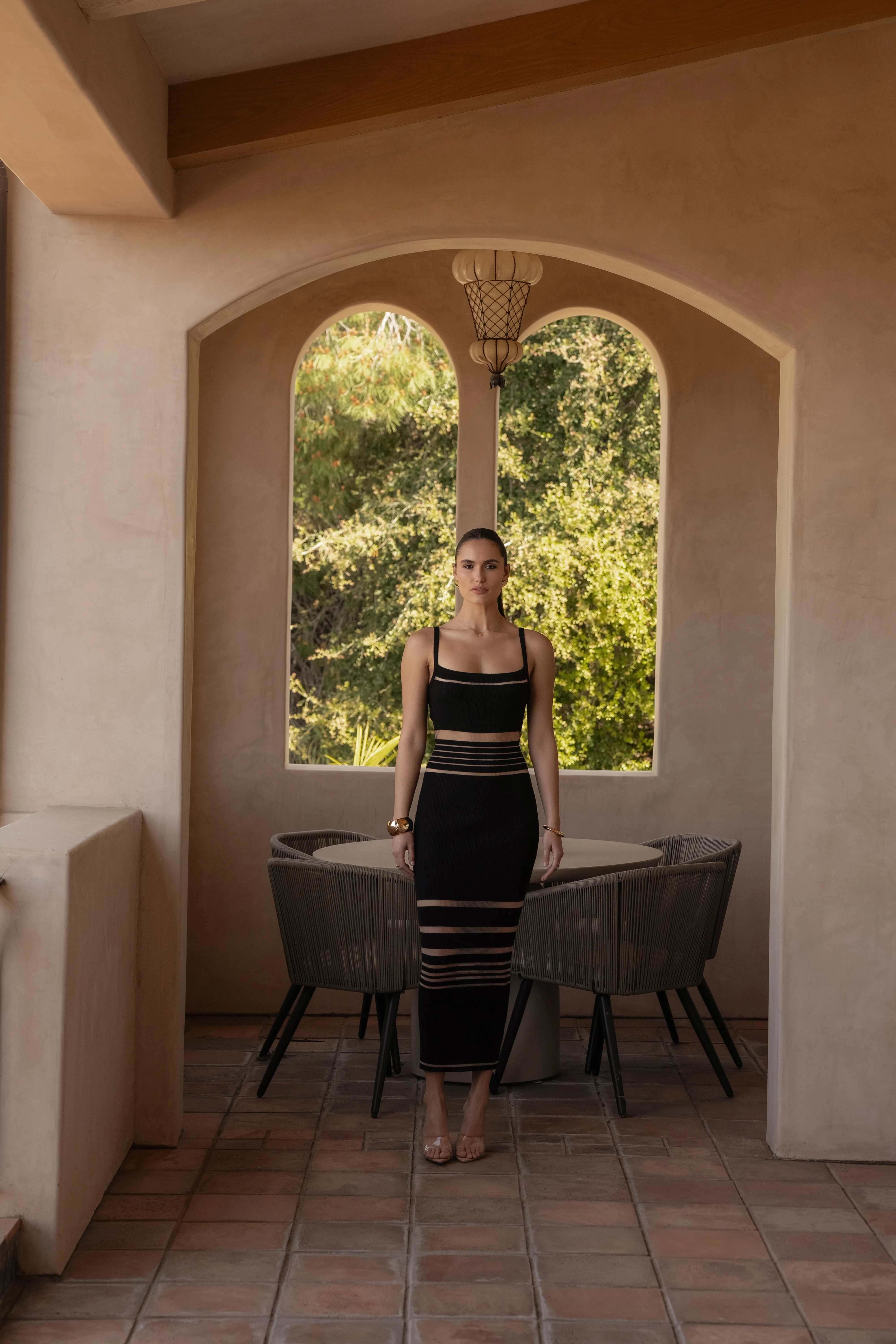 Black Striped Rib Knit Dress sold by JLUXLABEL product image thumbnail 5