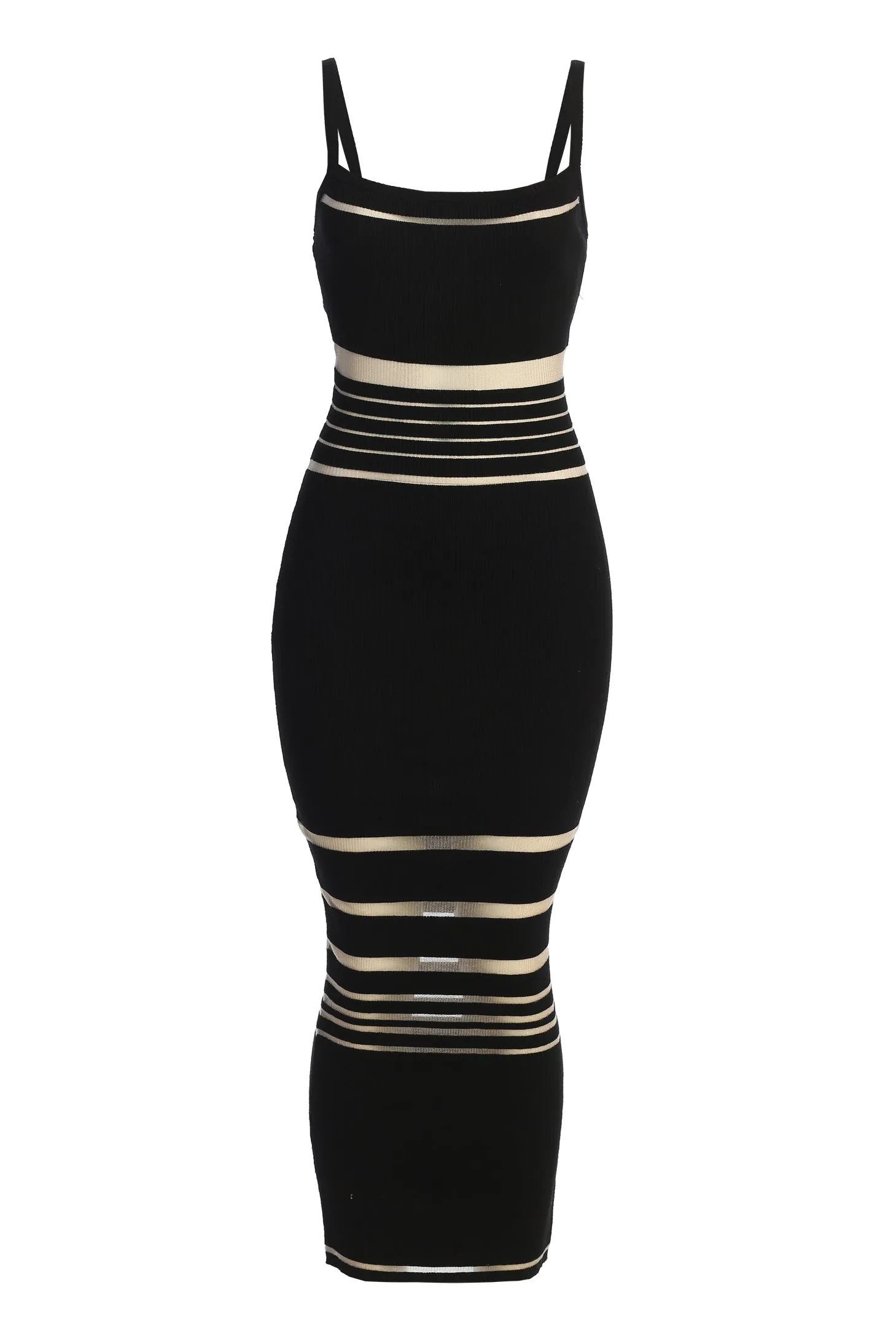 Black Striped Rib Knit Dress sold by JLUXLABEL product image thumbnail 2