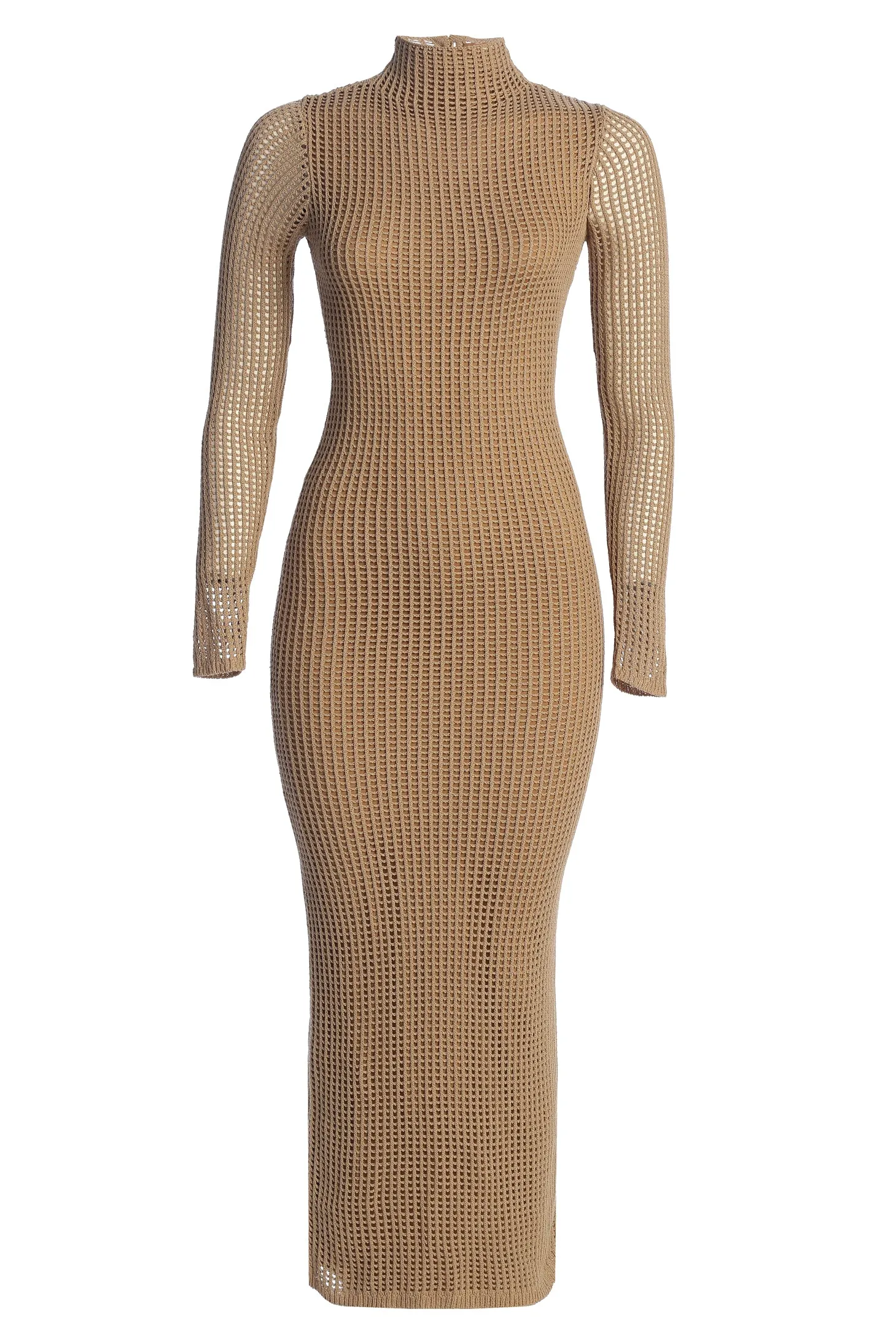 Beige Rosabelle Knit Maxi Dress sold by JLUXLABEL product image thumbnail 4