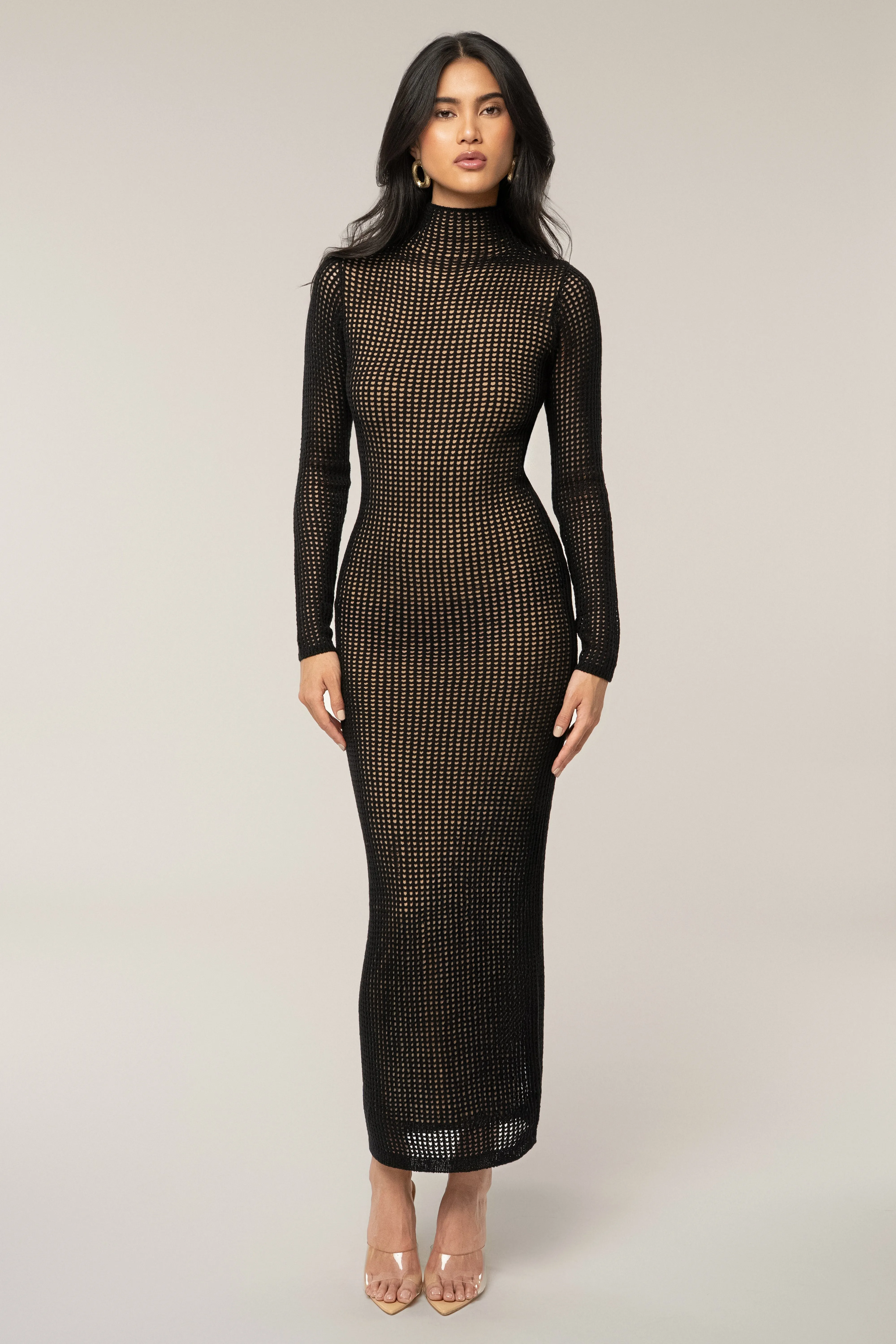 Black Rosabelle Knit Maxi Dress sold by JLUXLABEL product image thumbnail 4
