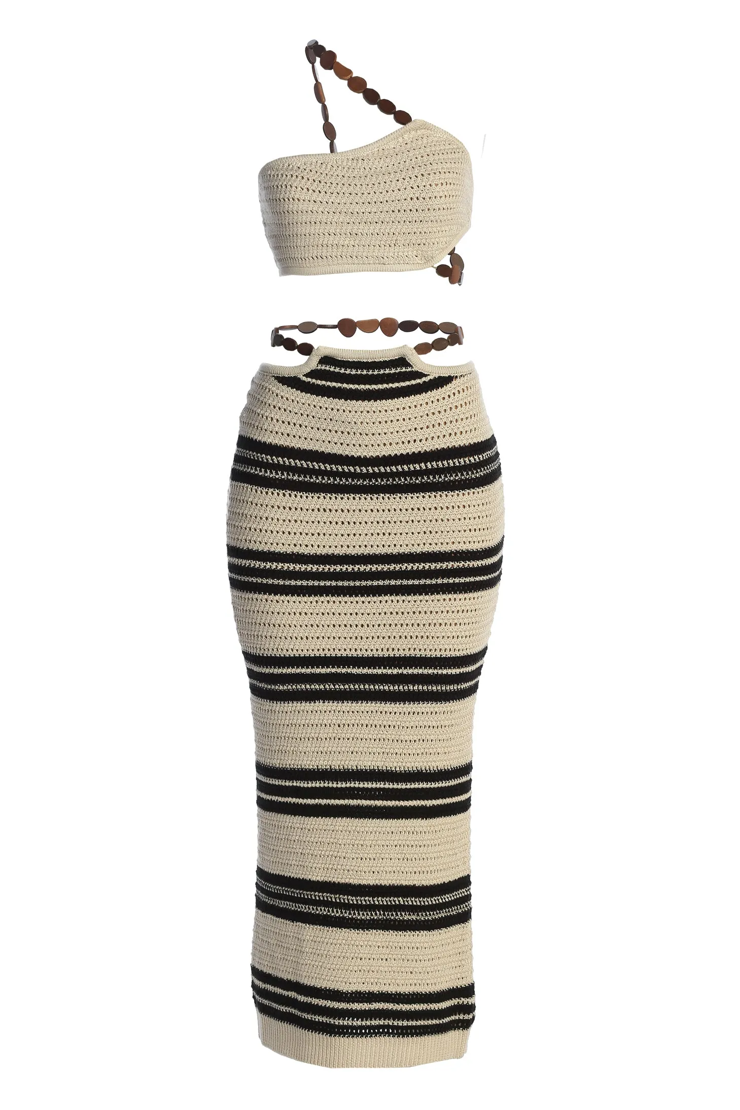 Cream/Black Isla Crochet Skirt Set sold by JLUXLABEL product image thumbnail 3