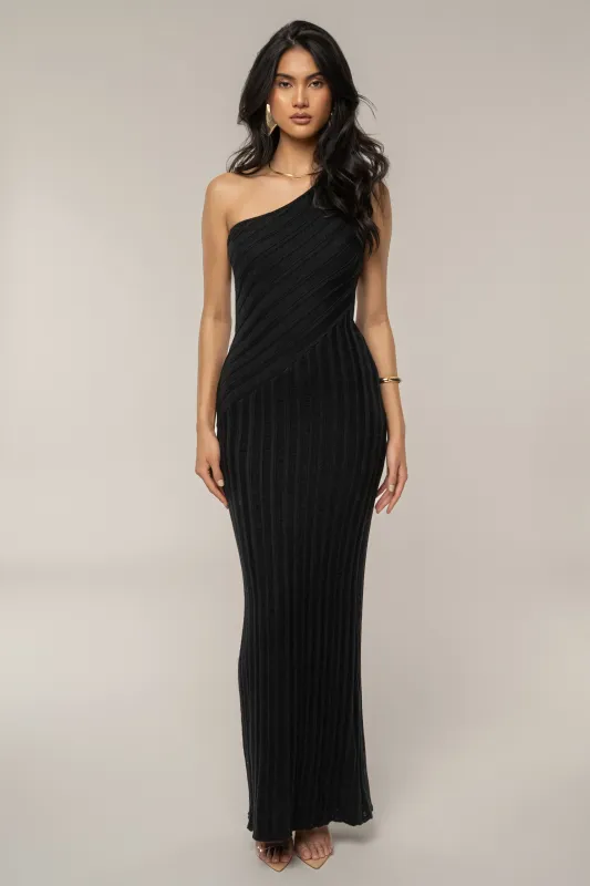 Black Fringe Knit Maxi Dress sold by JLUXLABEL
