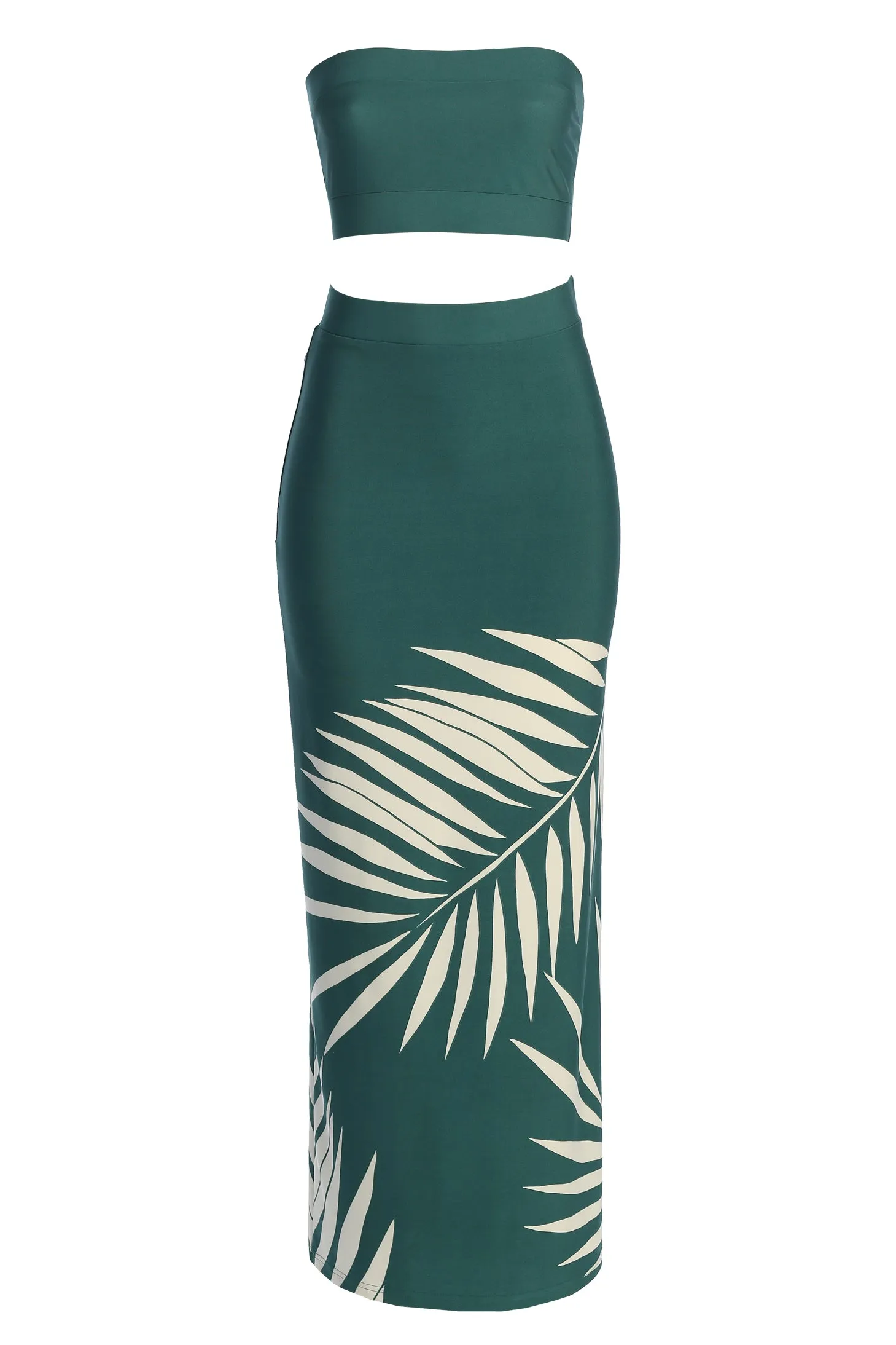Green Palm Print Fantasy Skirt Set sold by JLUXLABEL product image thumbnail 2