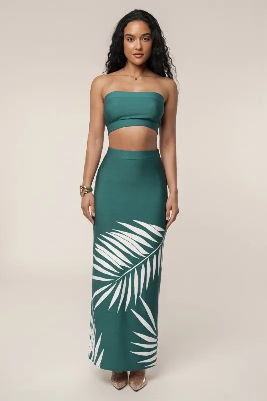Green Palm Print Fantasy Skirt Set sold by JLUXLABEL