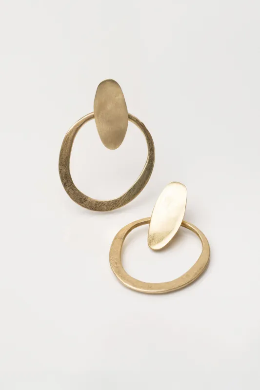 Gold Milla Circular Earrings made by JLUXLABEL