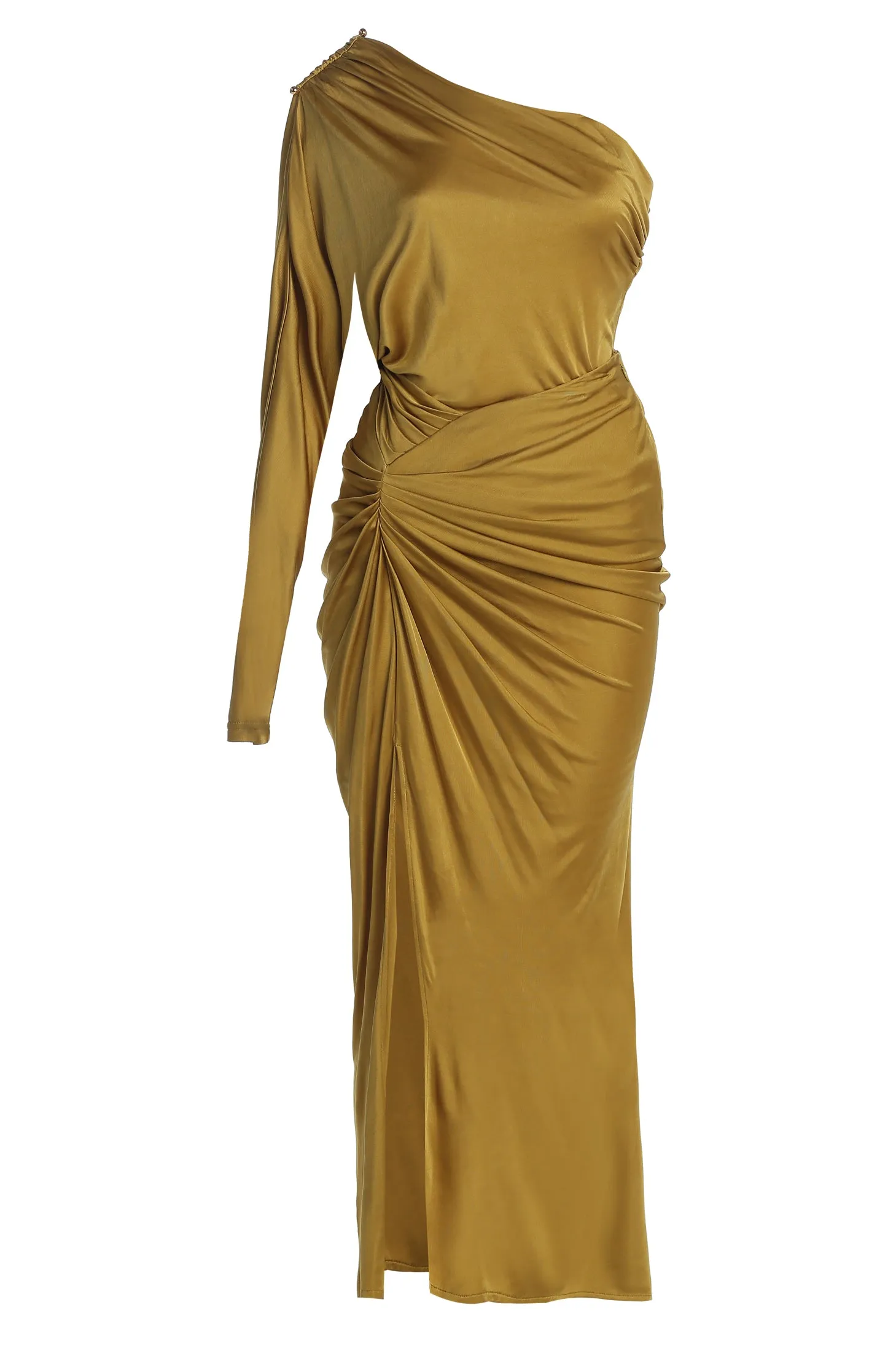 Lime Mira Drape Maxi Skirt sold by JLUXLABEL product image thumbnail 2