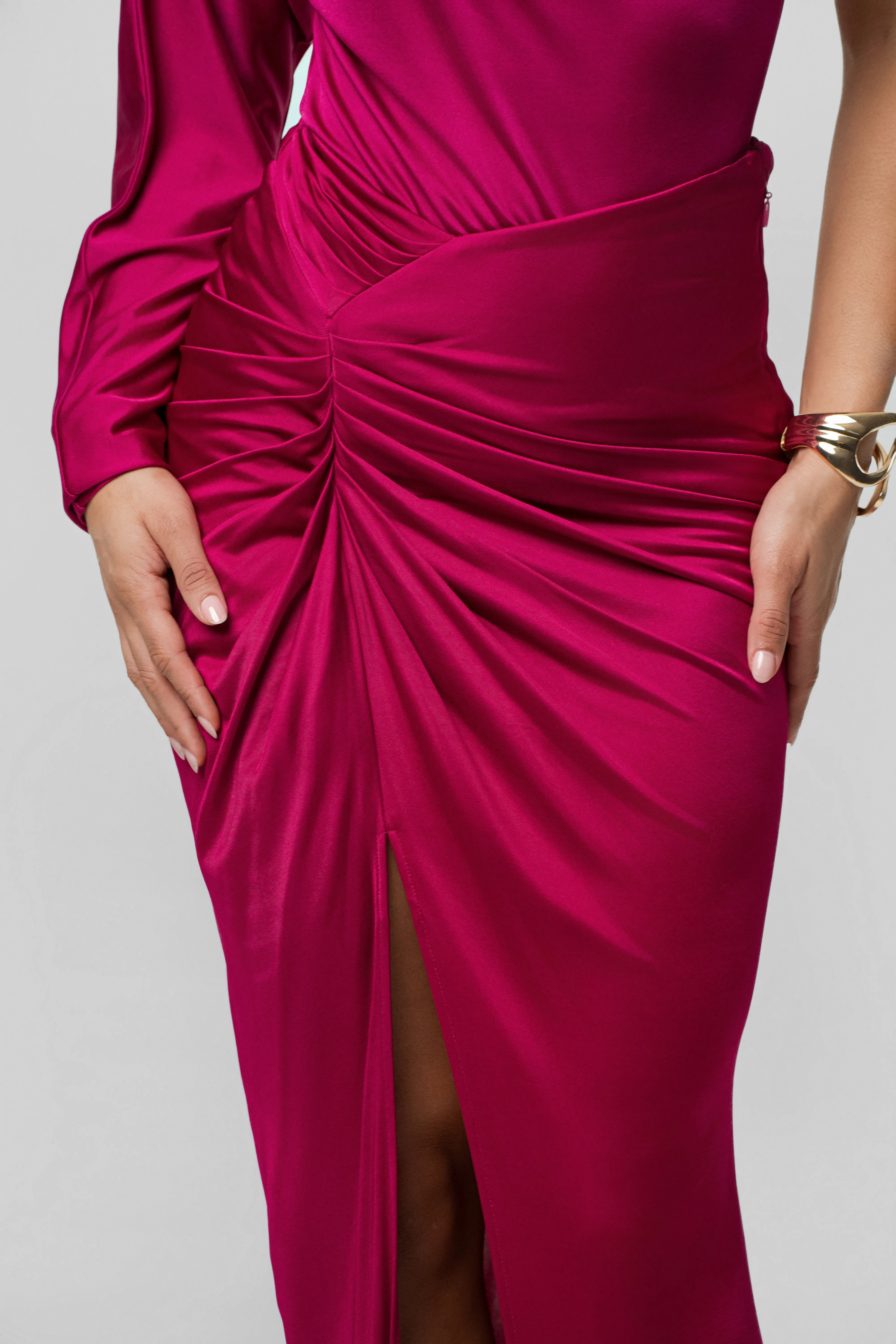 Berry Mira Drape Maxi Skirt sold by JLUXLABEL product image thumbnail 4