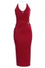 Berry Cutout Chain Midi Dress sold by JLUXLABEL