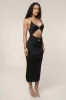 Black Cutout Chain Midi Dress sold by JLUXLABEL