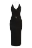 Black Cutout Chain Midi Dress sold by JLUXLABEL