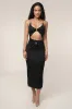 Black Cutout Chain Midi Dress sold by JLUXLABEL