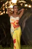 PRE-ORDER Yellow Satin Floral Print Maxi Dress sold by JLUXLABEL