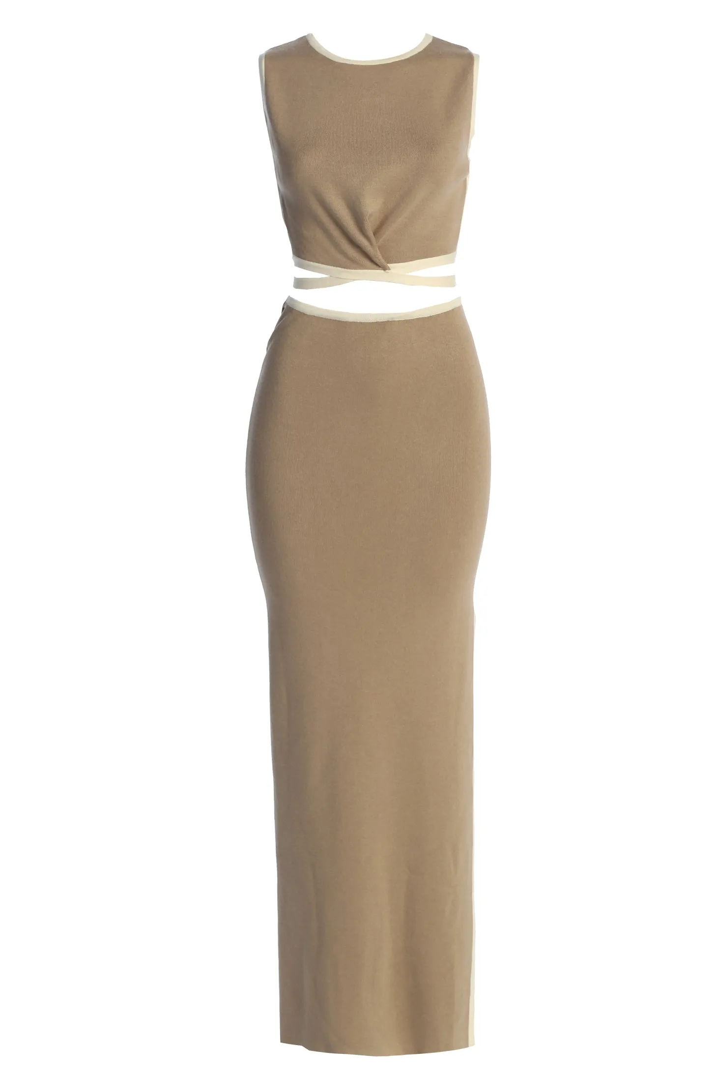 Taupe/Cream Anora Skirt Set sold by JLUXLABEL product image thumbnail 4