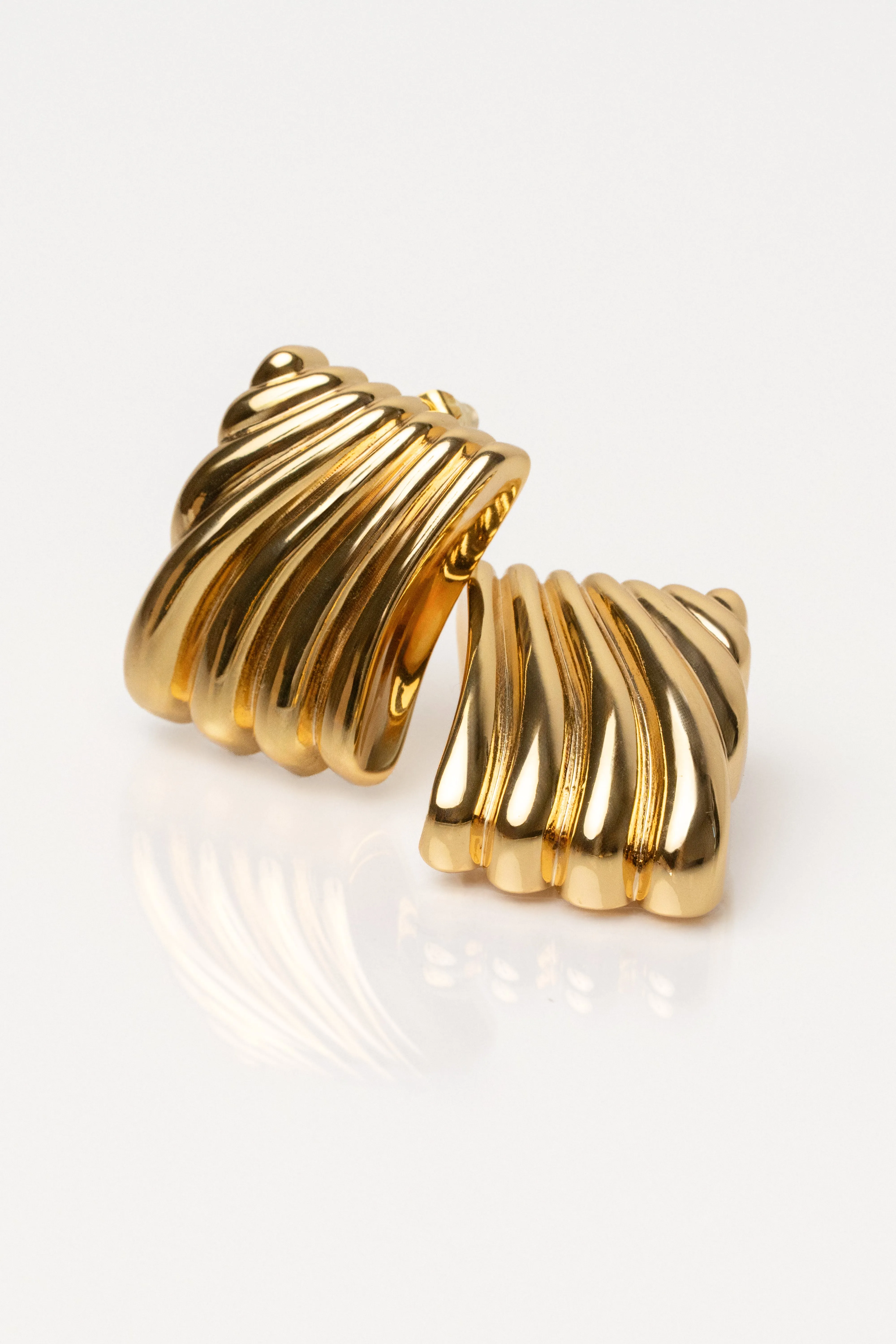 Gold Square Texture Earrings sold by JLUXLABEL product image thumbnail 2