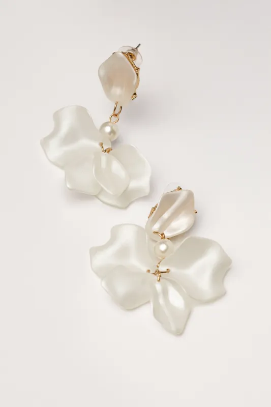 White Bloom Dangle Earrings sold by JLUXLABEL