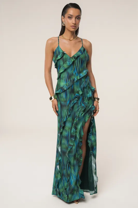 Green Tropic Muse Maxi Dress sold by JLUXLABEL