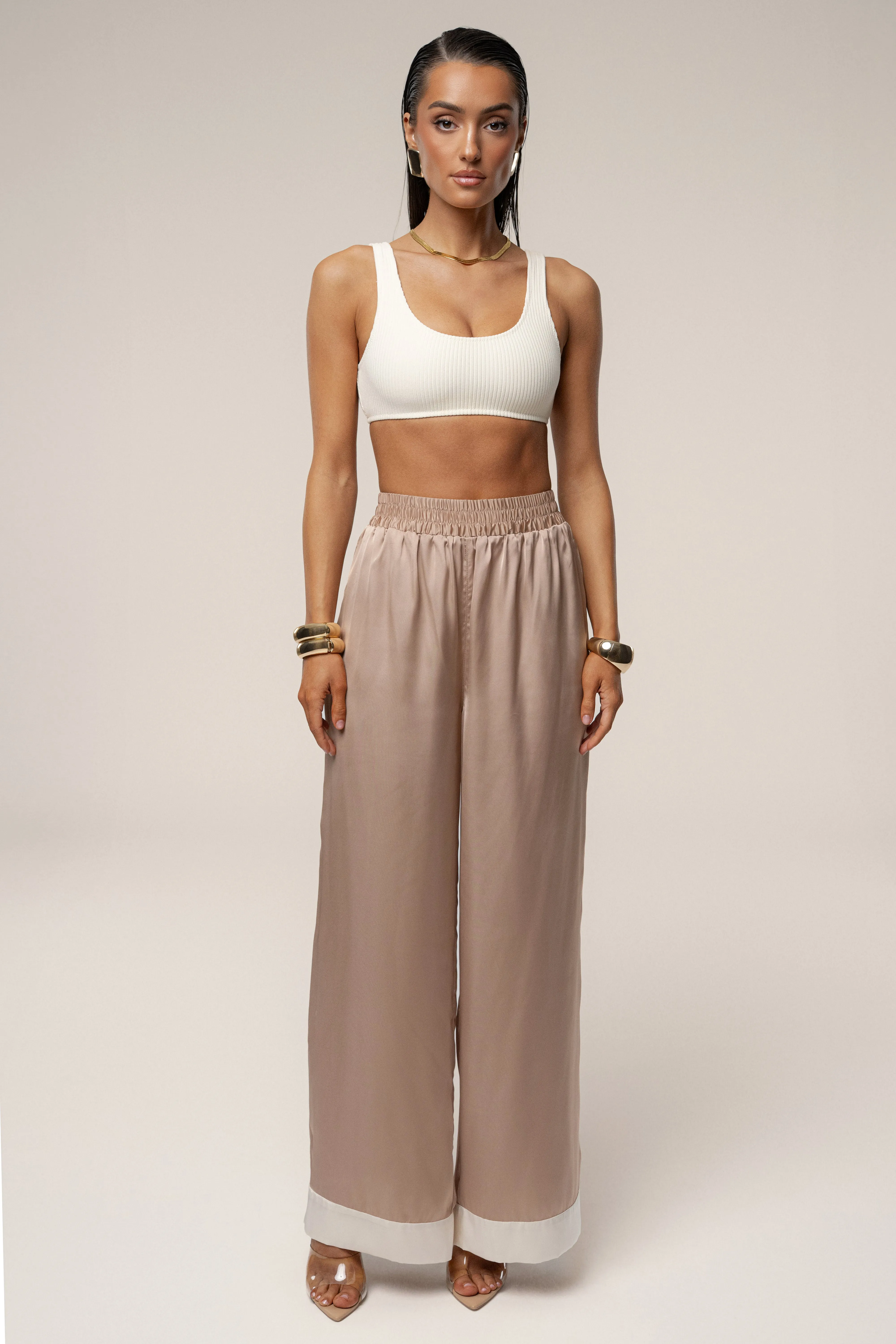 Mocha Jet Set Wide Leg Pants sold by JLUXLABEL