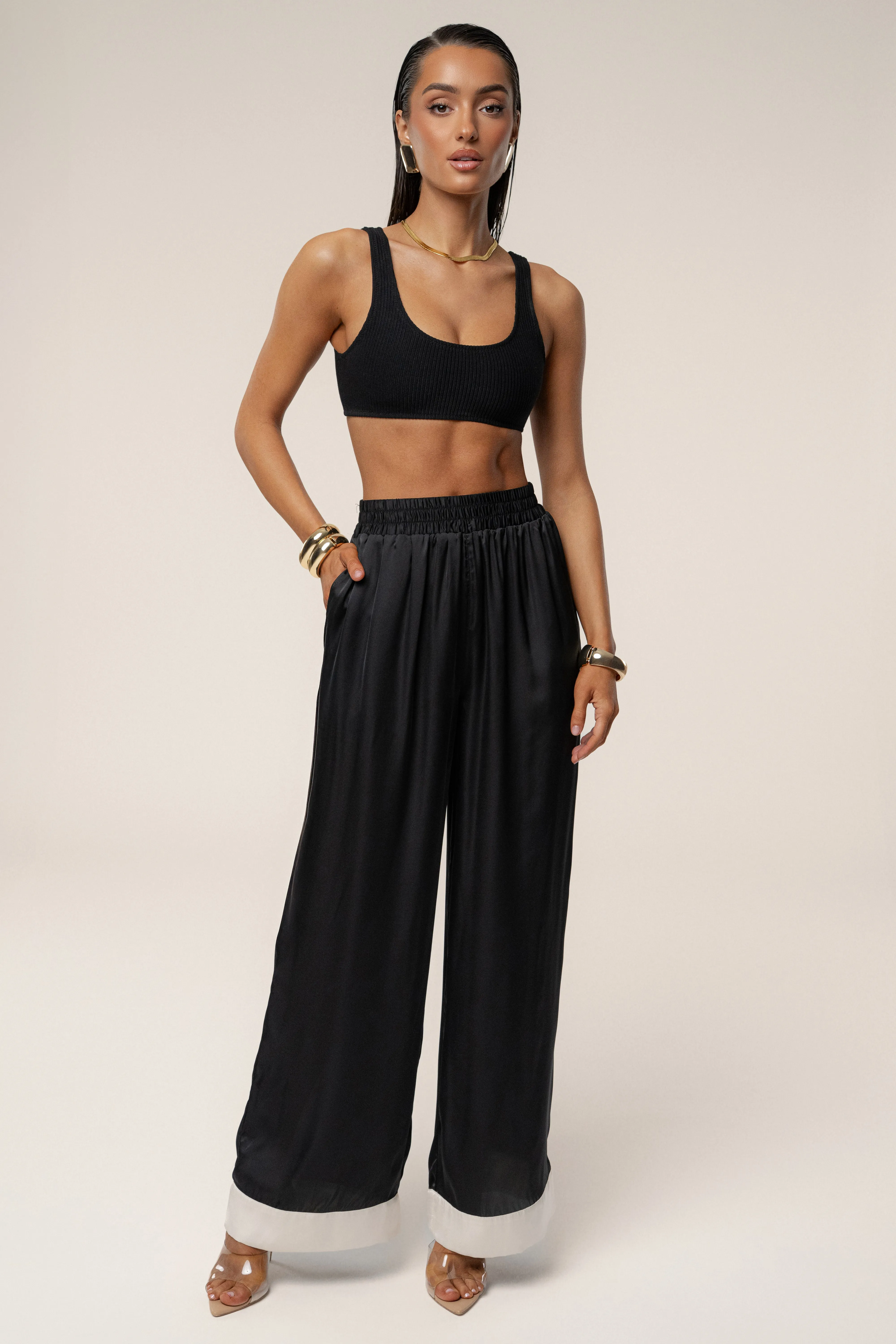 Black Jet Set Wide Leg Pants sold by JLUXLABEL product image thumbnail 5