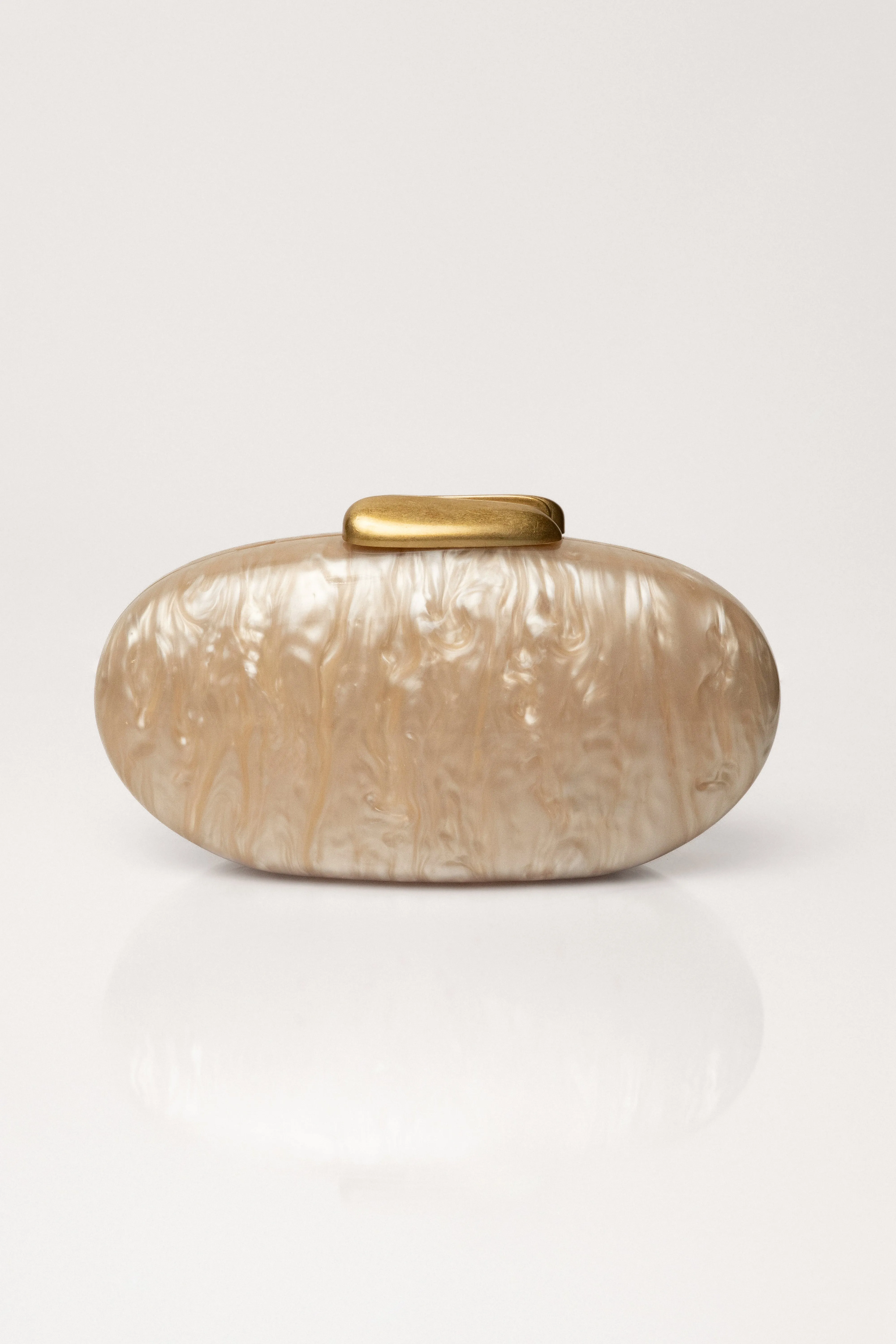 Beige Sirena Pearl Clutch sold by JLUXLABEL