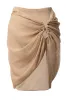 Tan Dreamscape Lurex Knit Mini Skirt sold by JLUXLABEL
