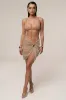 Tan Dreamscape Lurex Knit Mini Skirt sold by JLUXLABEL