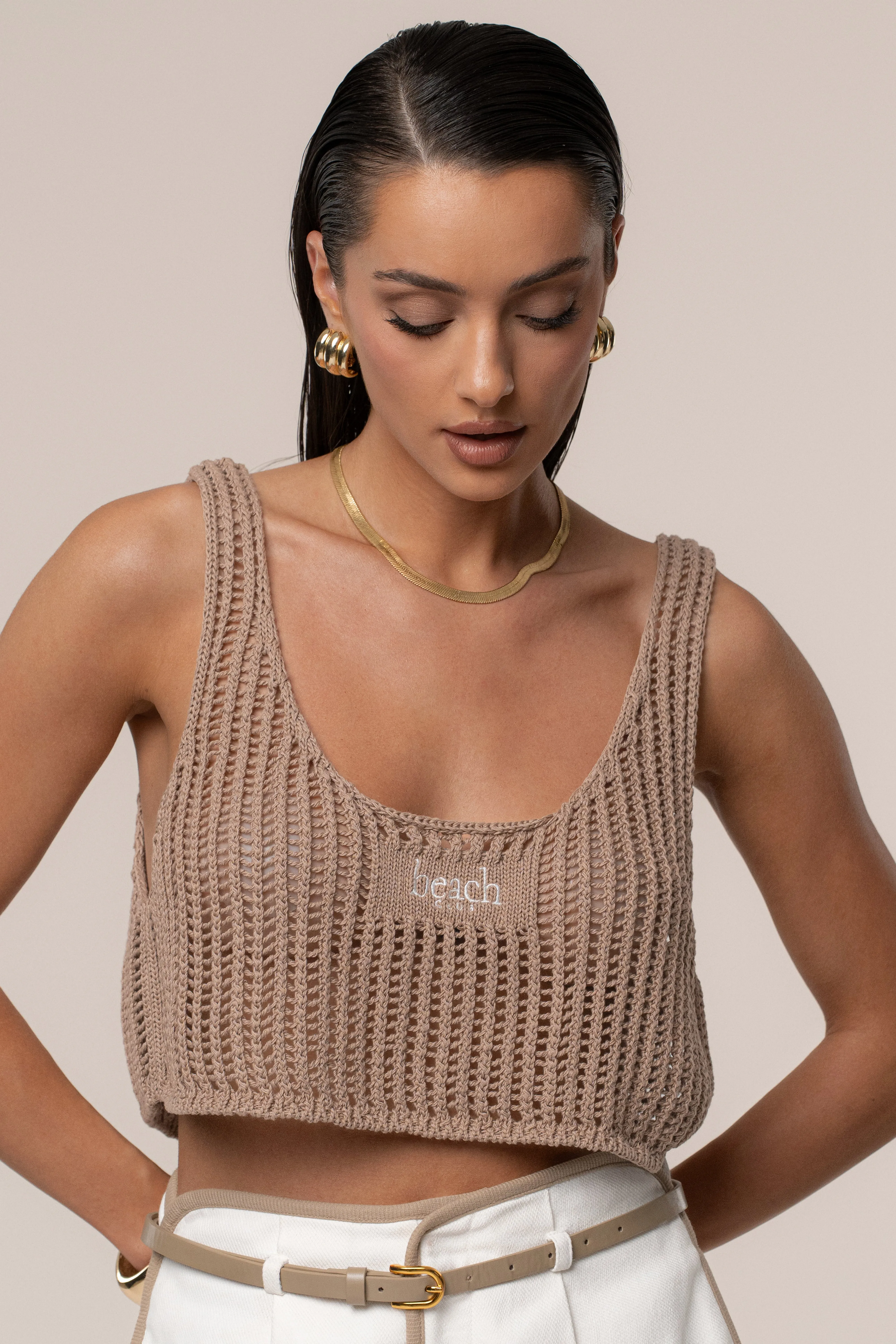 Beige Beach Club Crochet Top sold by JLUXLABEL product image thumbnail 5
