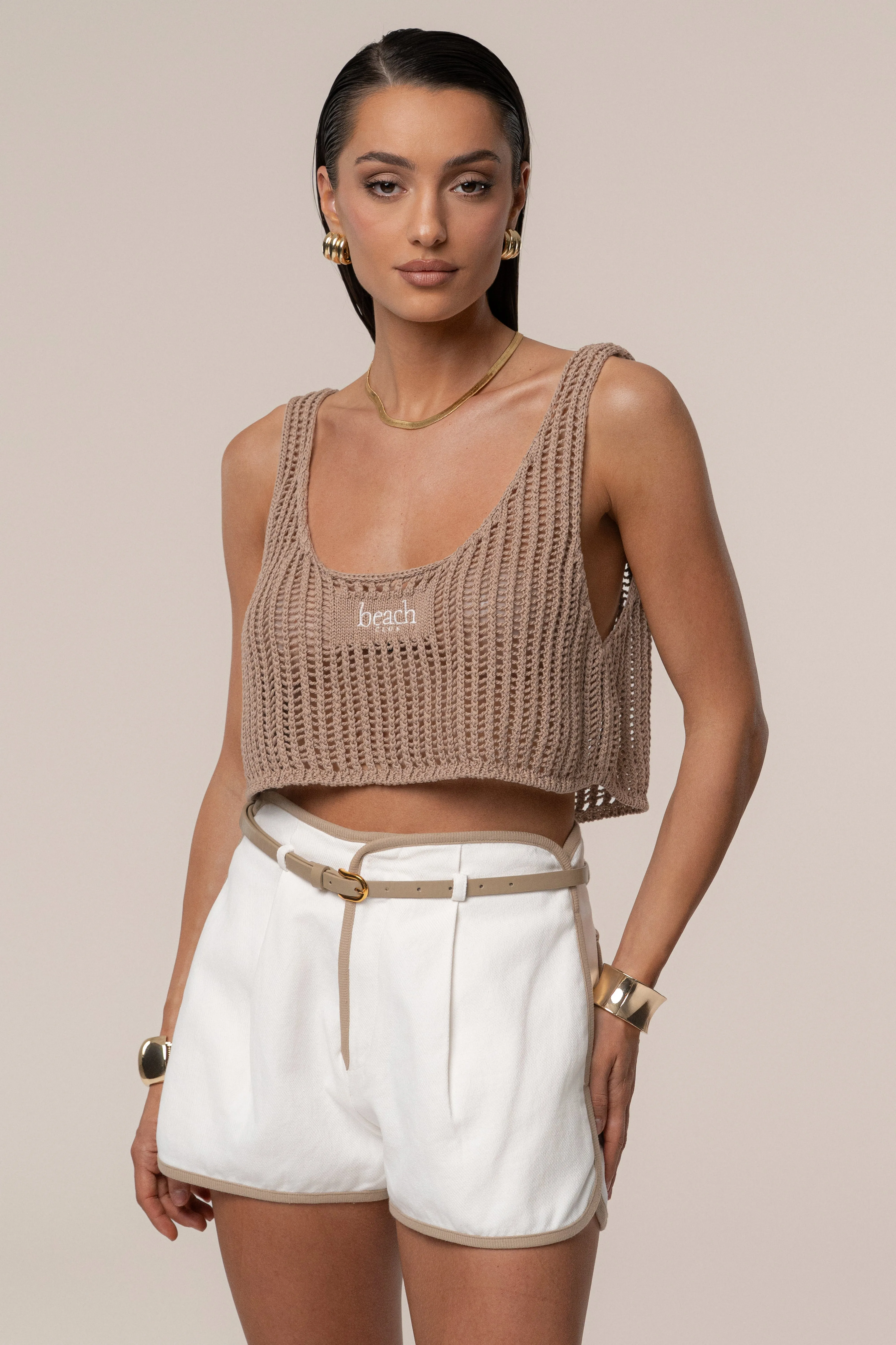 Beige Beach Club Crochet Top sold by JLUXLABEL product image thumbnail 2