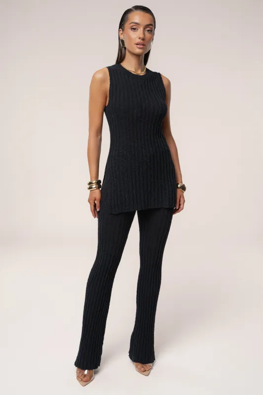 Black Lanah Knit Flare Pants sold by JLUXLABEL