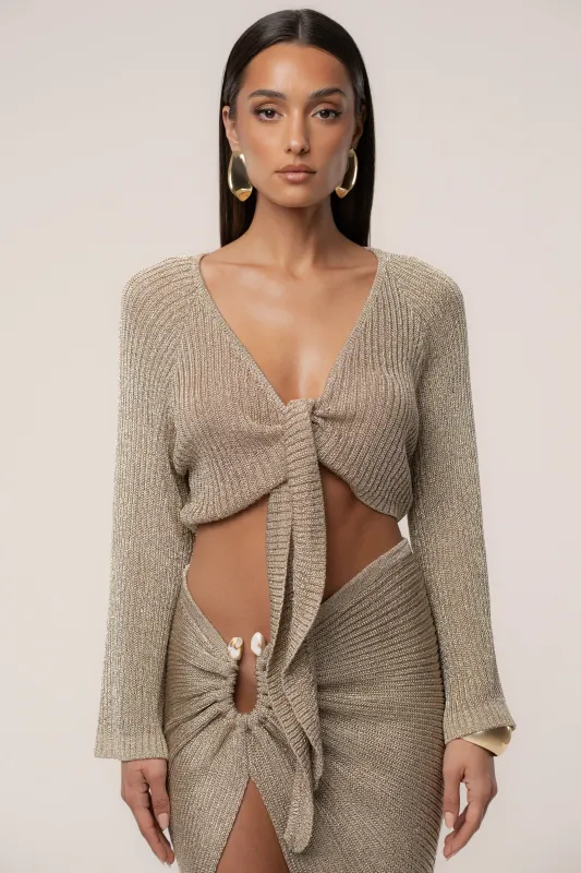 Gold Luminous Metallic Tie top sold by JLUXLABEL