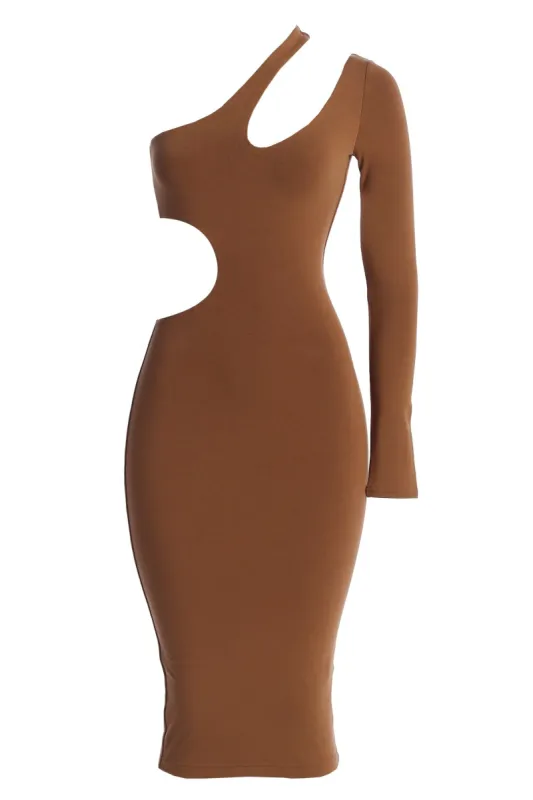 Pecan By My Side Cutout Dress sold by JLUXLABEL