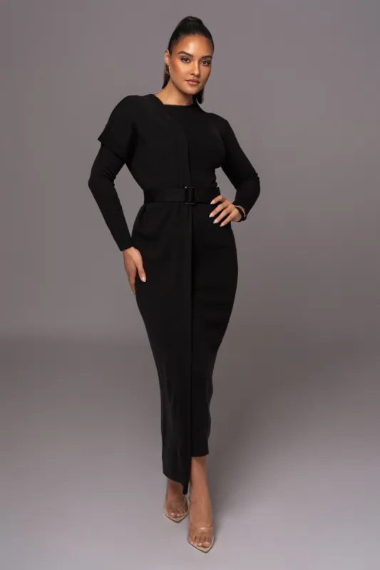 Black Meant To Be Knit Maxi Dress sold by JLUXLABEL