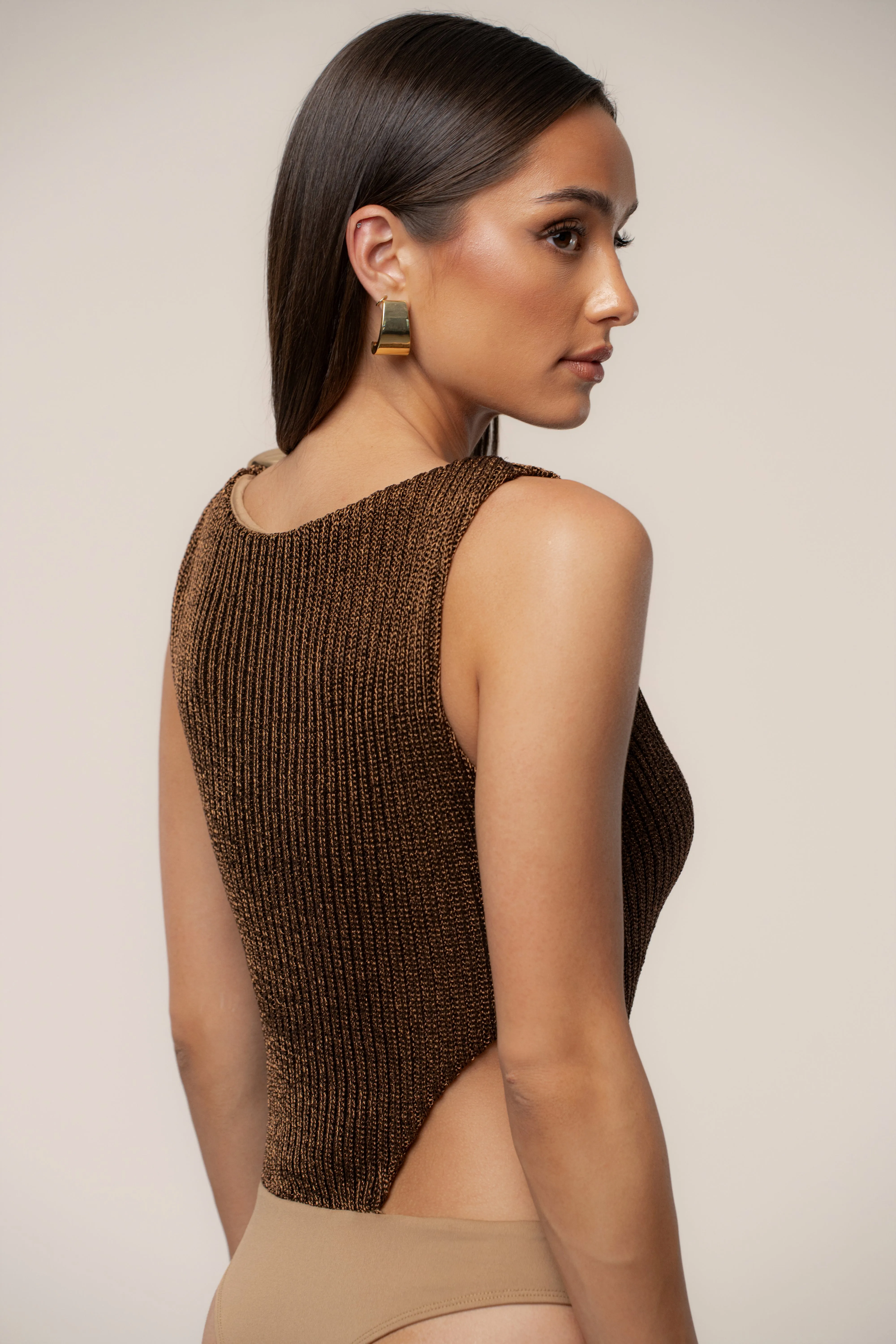 Bronze Luminous Metallic Bodysuit sold by JLUXLABEL product image thumbnail 5