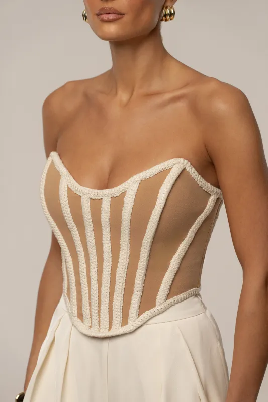 Ivory Cassis Braided Corset sold by JLUXLABEL