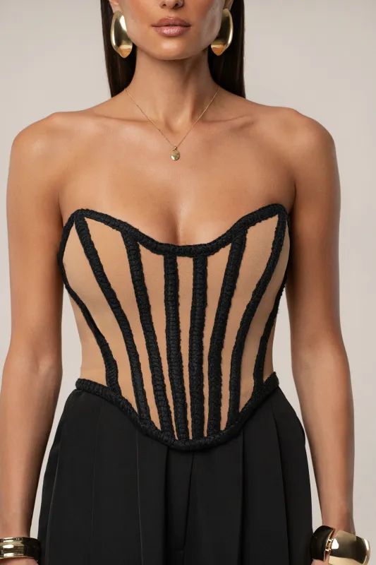 Black Cassis Braided Corset sold by JLUXLABEL