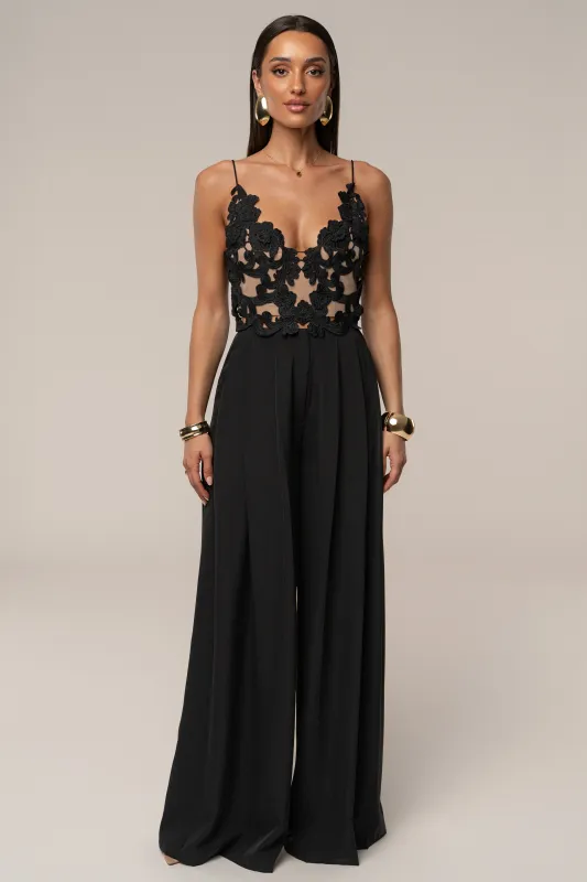 Black Summer Ease Wide Leg Pants sold by JLUXLABEL