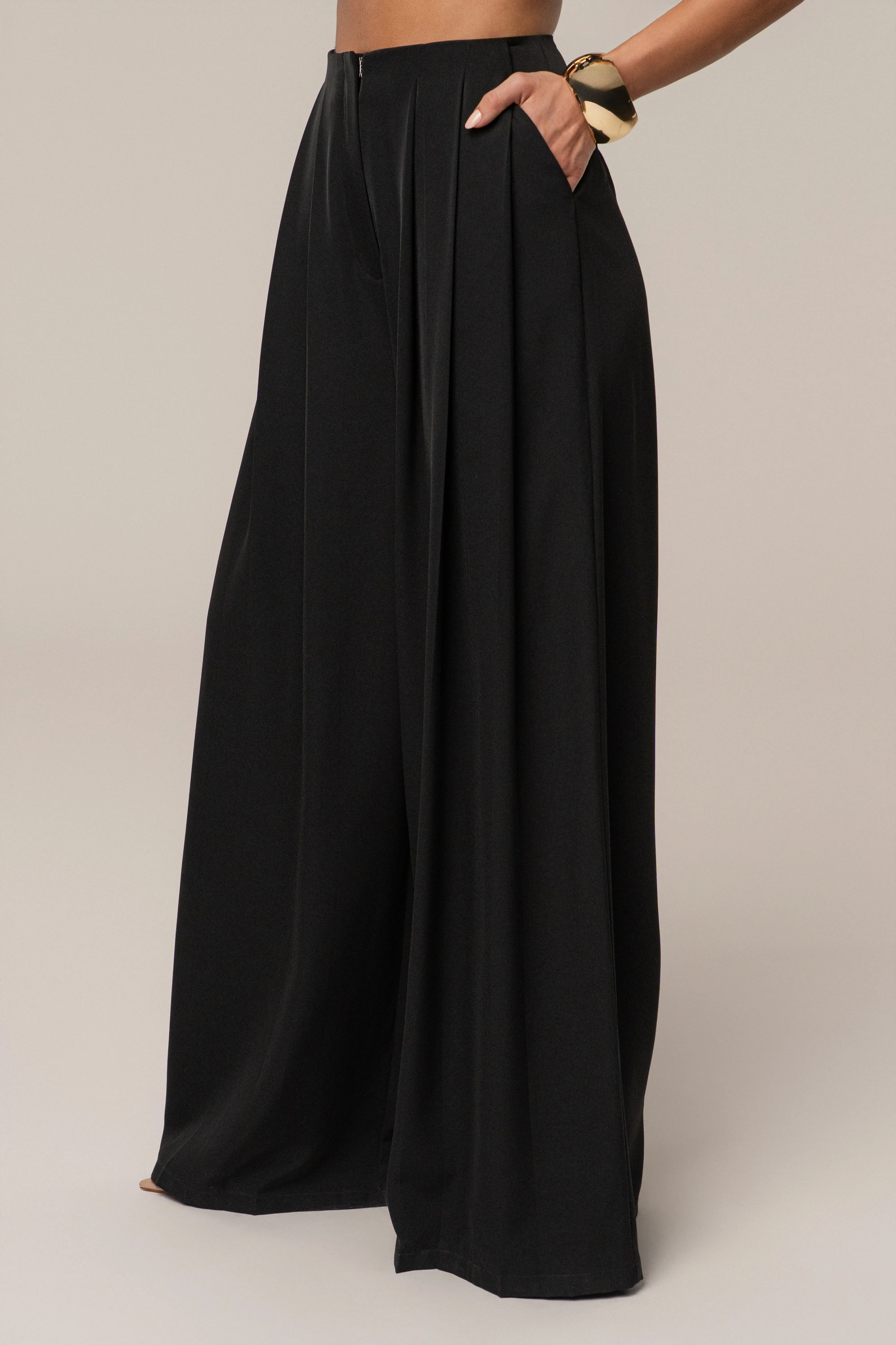 Black Summer Ease Wide Leg Pants sold by JLUXLABEL product image thumbnail 5
